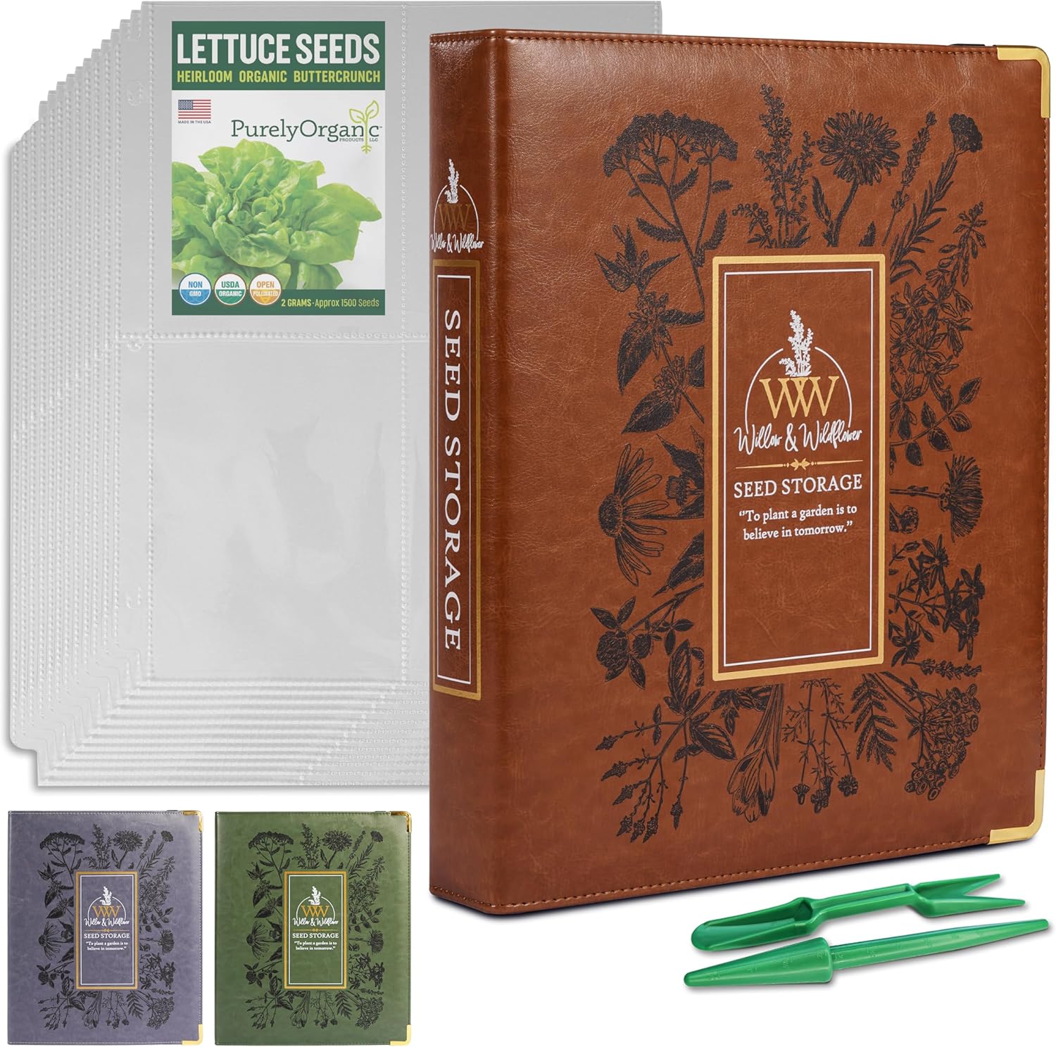 Willow and Wildflower Garden Seed Organizer Binder, Seed Storage Organ