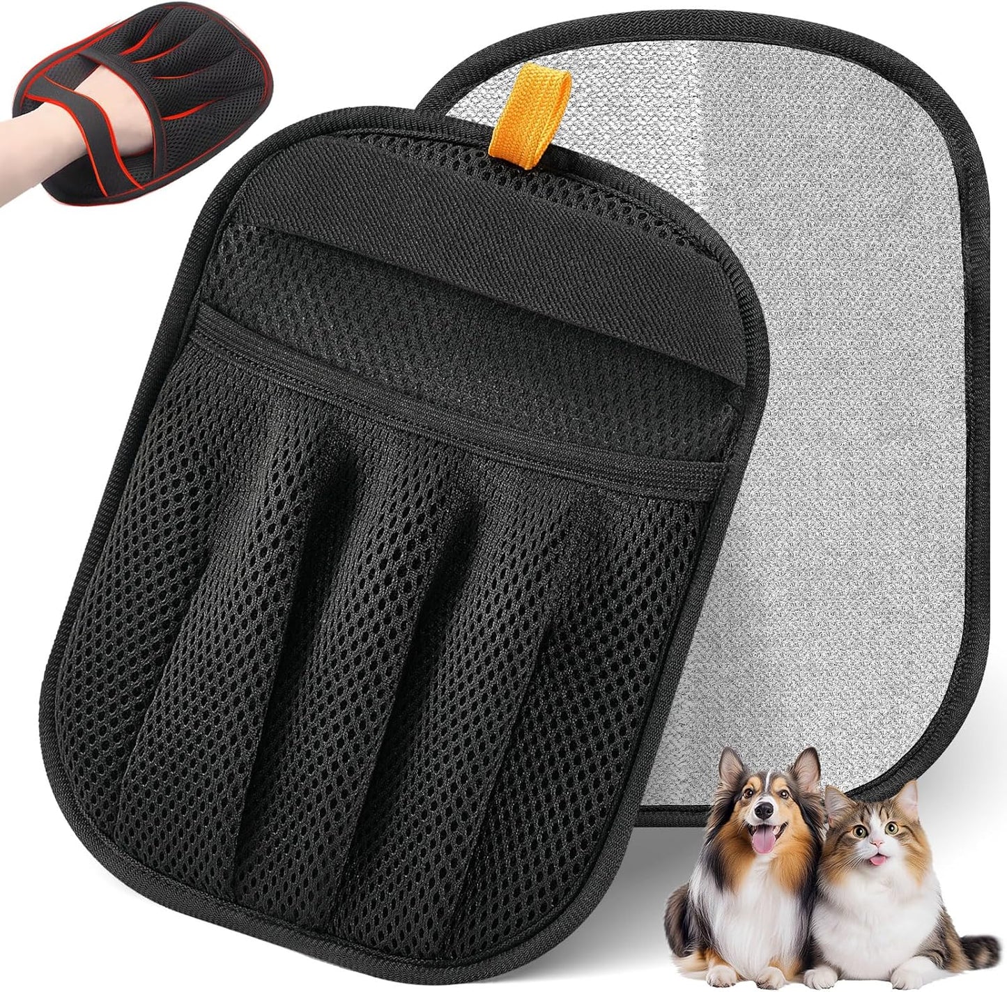 Pet Hair Removal Glove for Cats & Dogs, Upgraded Five-Finger Electrost