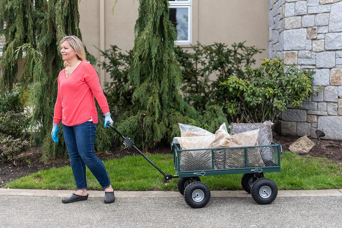 70107 Garden Cart/Utility Cart, Hinged/Removeable Sidewalls, Four 10-i