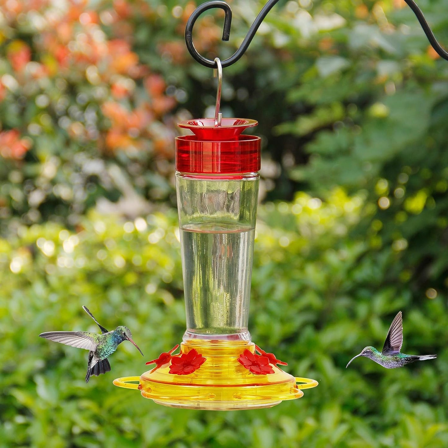 Shrdaepe Hummingbird Feeder, Glass Bottle Bird Feeders, 5 Feeding Port