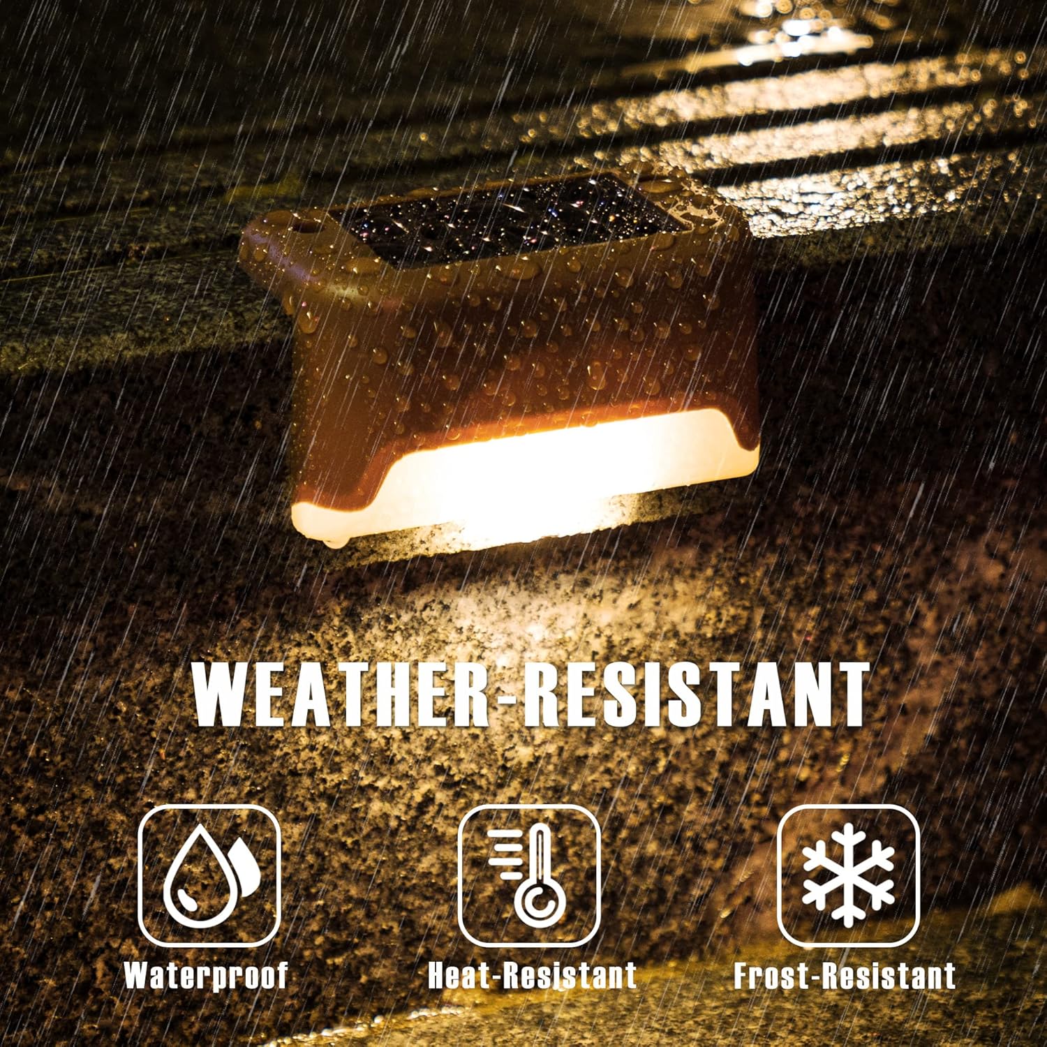 GIGALUMI Led Solar Deck Lights, 16 Pack Waterproof for Outdoor Stairs,