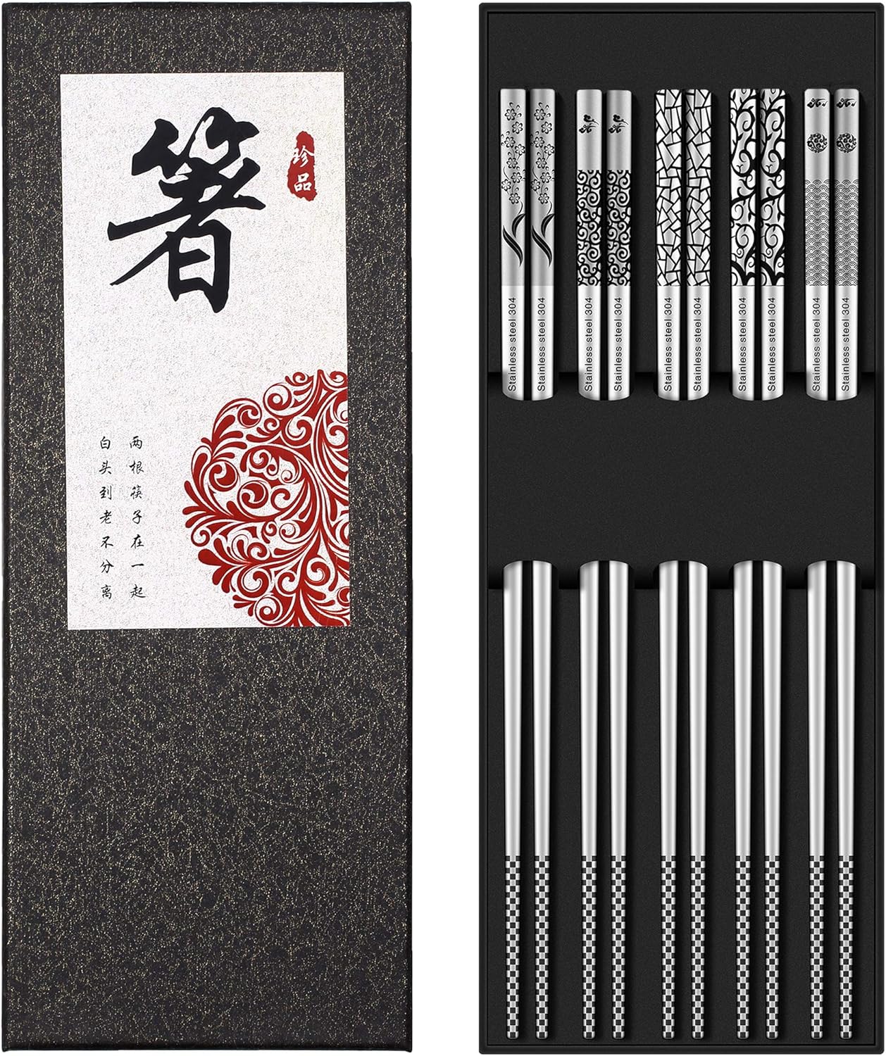 Metal Chopsticks Reusable 18/8 Stainless Steel Chopsticks Multipack Di