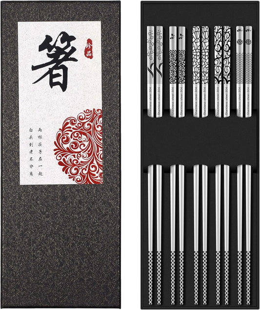Metal Chopsticks Reusable 18/8 Stainless Steel Chopsticks Multipack Di
