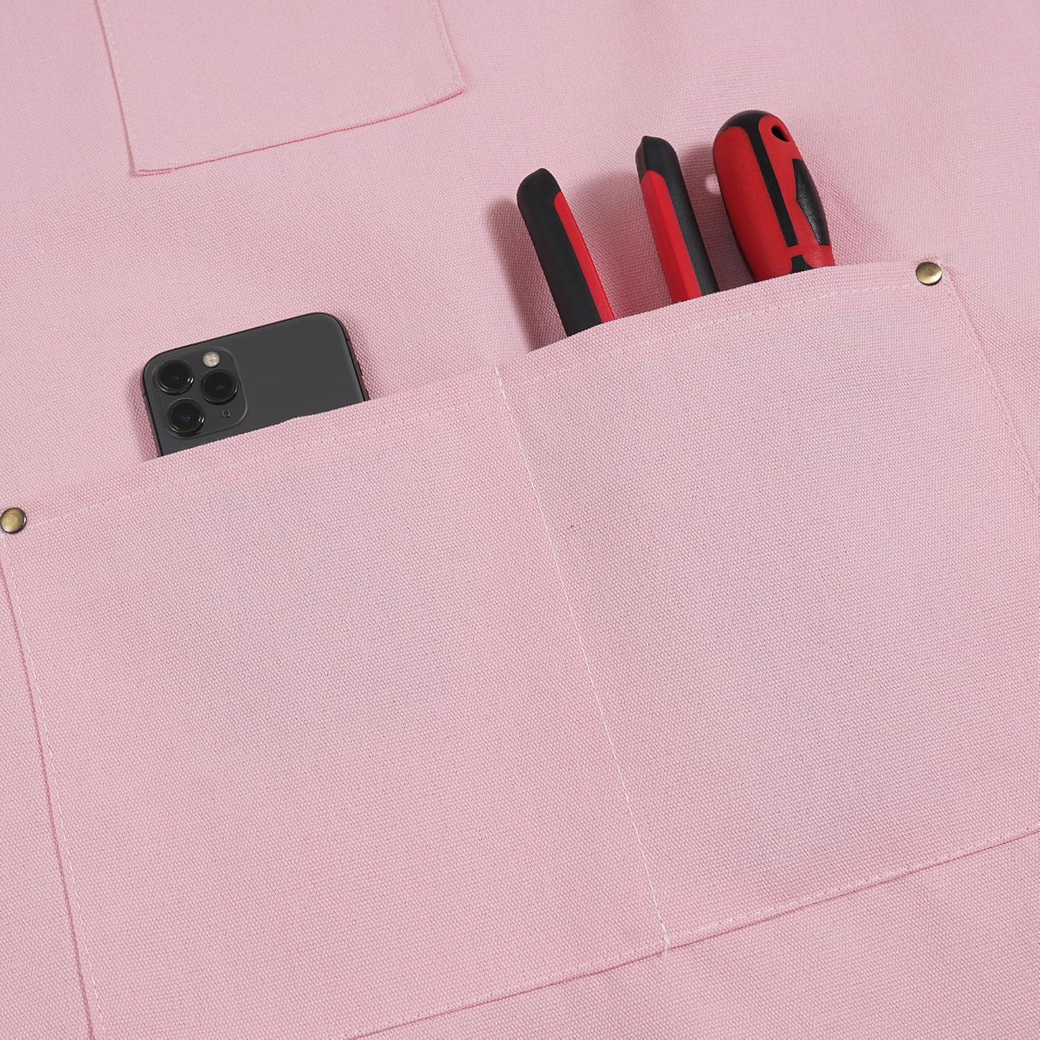 Chef Aprons for Men Canvas Apron with Large Pockets and Adjustable Nec