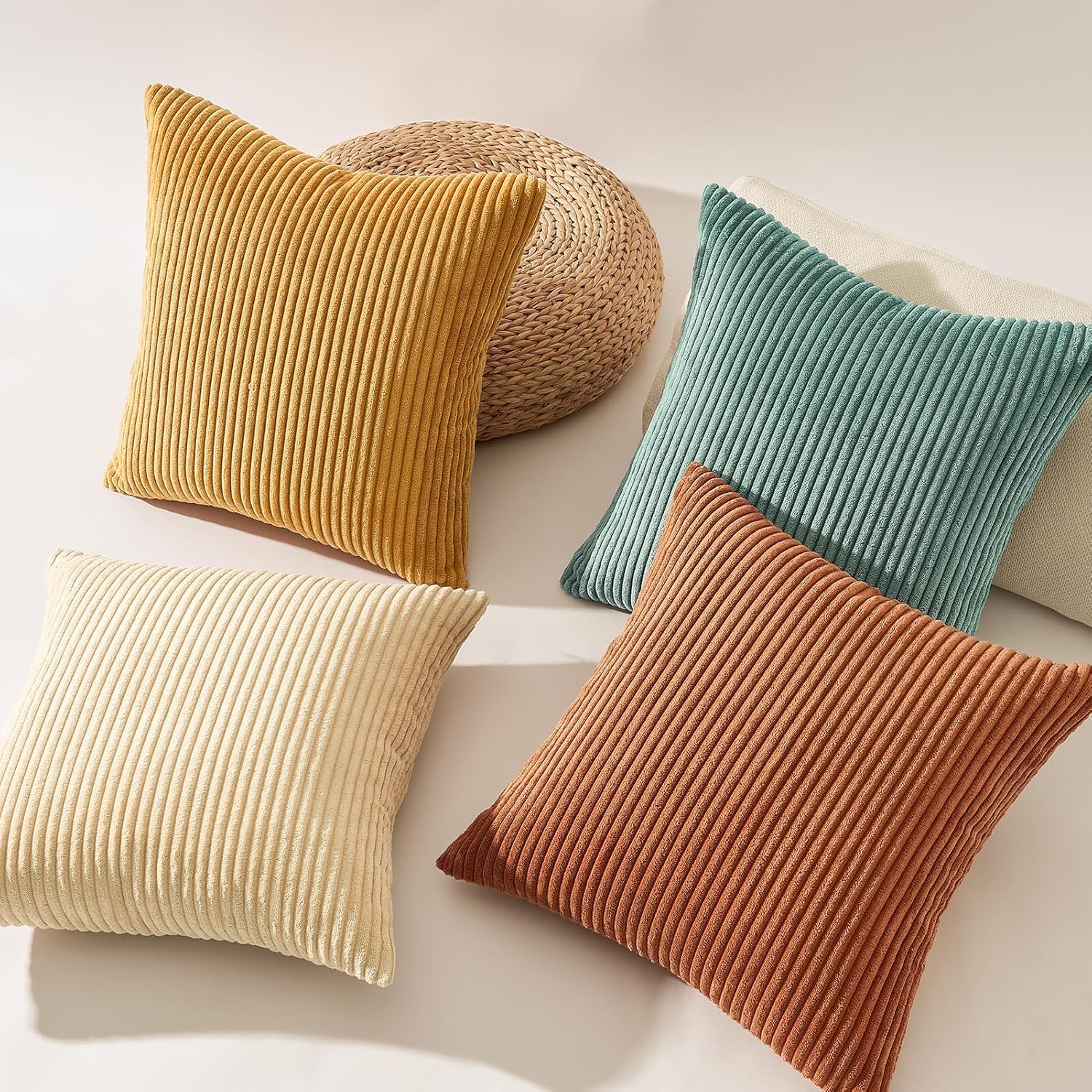 Topfinel Decorative Throw Pillow Covers Cushion Cases, Set of 4 Soft V