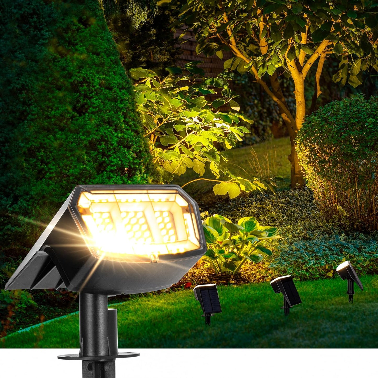 Solar spotlights Outdoor 63 LED 3 Lighting Modes, IP65 Waterproof Ligh