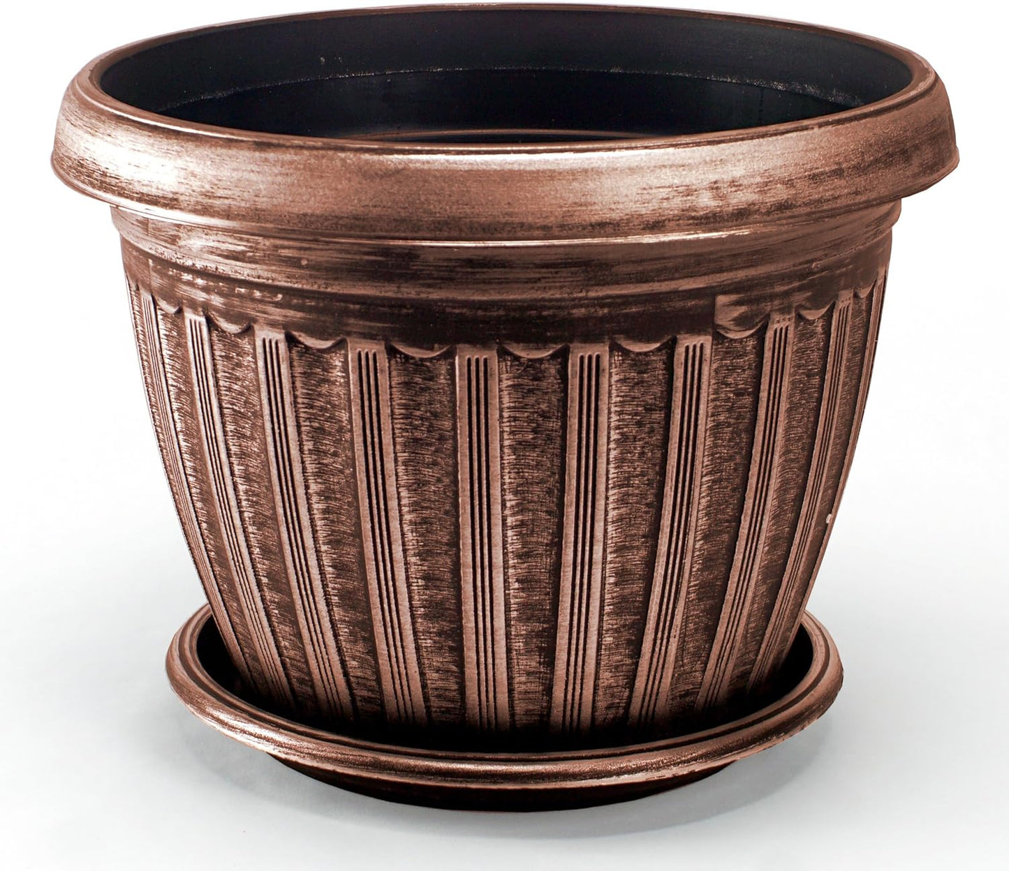 Rustic Copper Look Plastic Planter (2 Pack) Perfect Blend of Style and Durability for Home and Office Decor flowerpot for Garden Patio Office Ornaments Home Decor Long Lasting Lightweight (Copper-S)