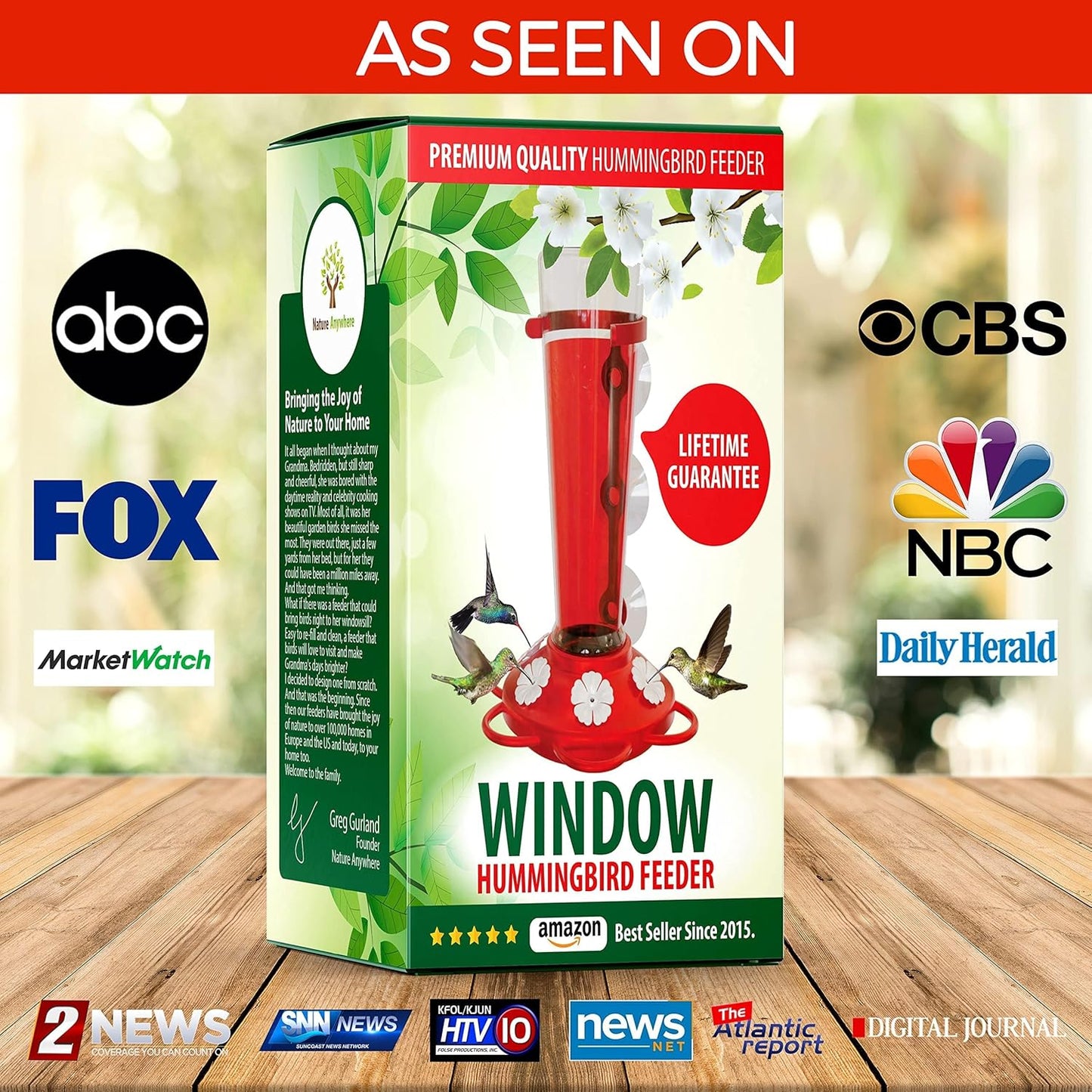 Large Leak Proof Window Hummingbird Feeders for Outdoors Hanging - Wasp and Bee Proof - Window Hummingbird Feeder for Outdoor - Window Mount