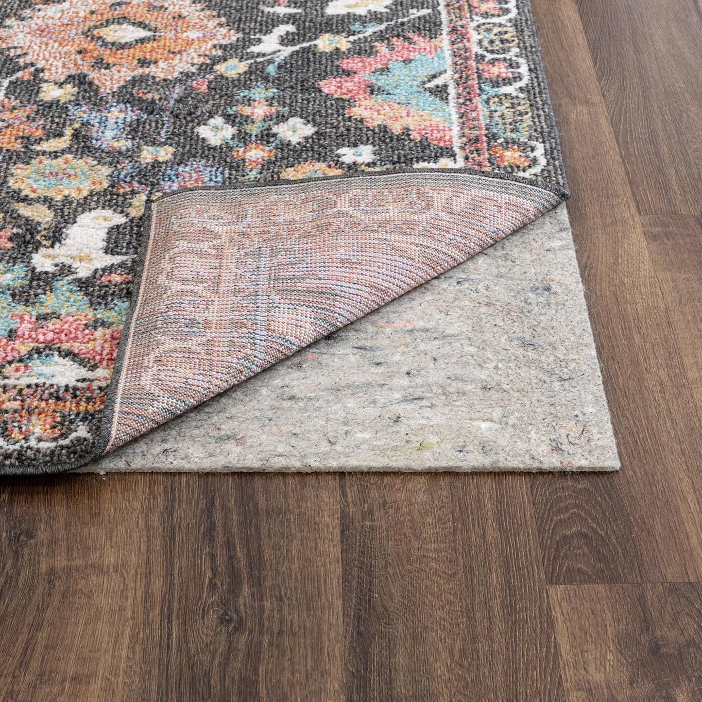 Mohawk Home Non Slip Rug Pad 6' x 9'- 1/4" Thick Felt + Latex Rubber Gripper - Dual Surface Cushion for Hardwood, Carpet, Tile Floors, Made in USA