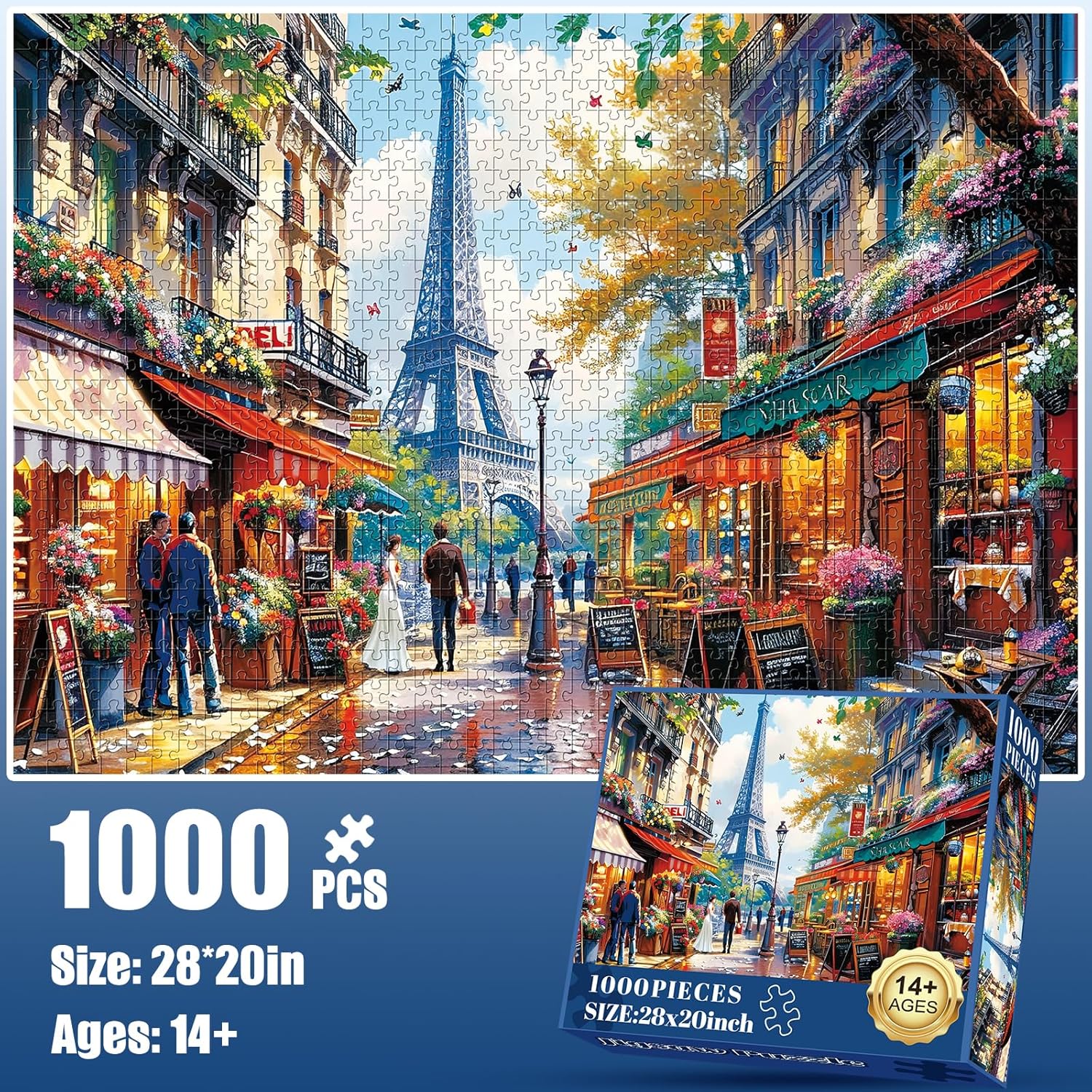 1000 Pieces Puzzle for Adults - Charming Paris Puzzle for Adults Child