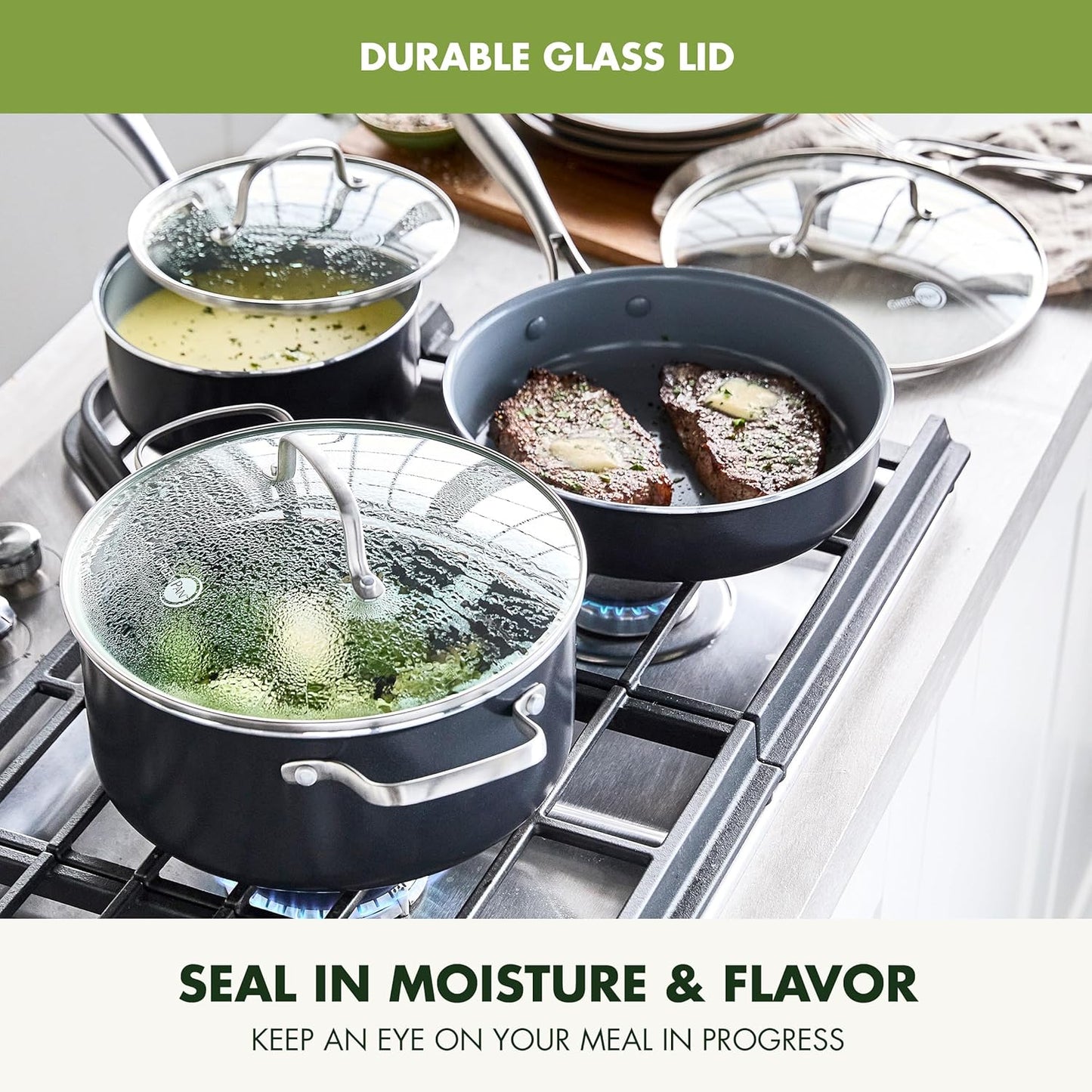 GreenPan 12 Piece Nonstick Swift Cookware Set, Ceramic PFAS-Free Pots 