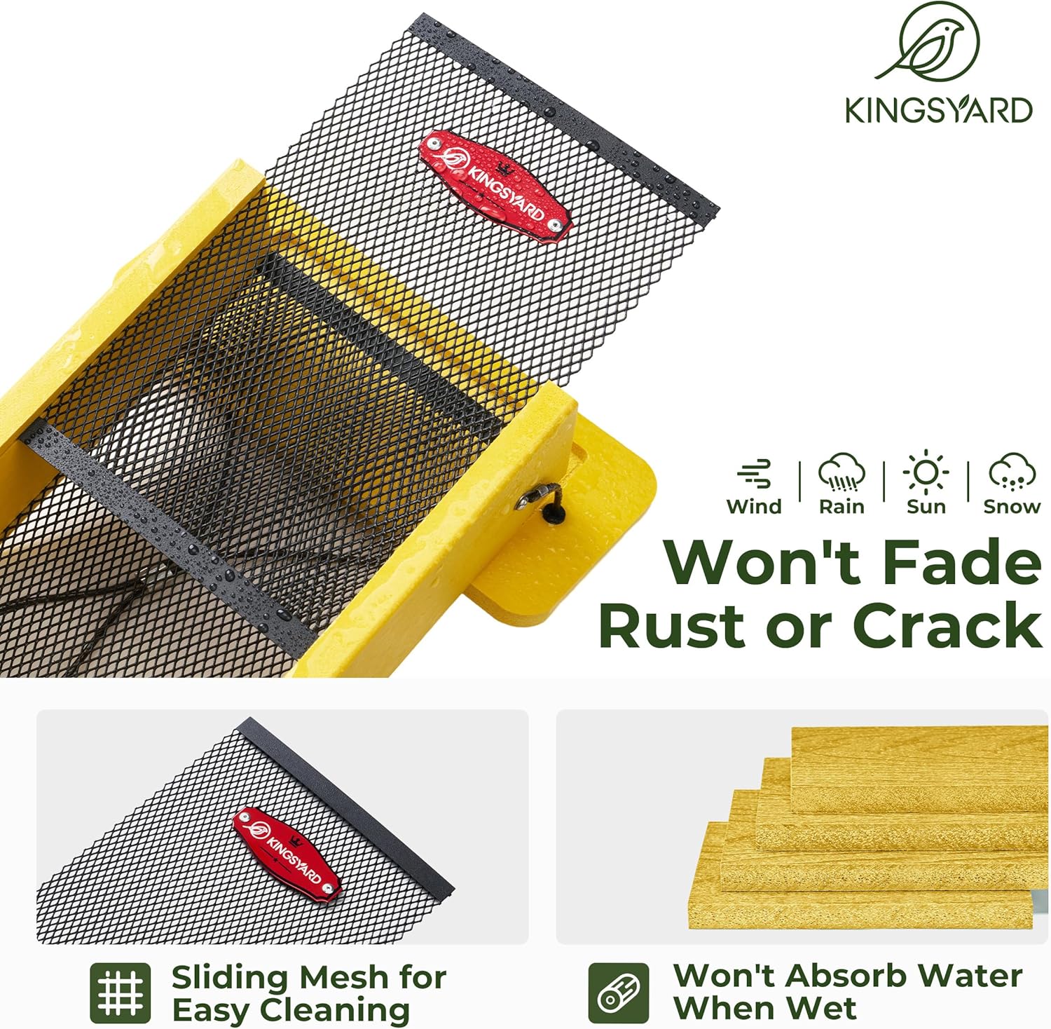 Kingsyard Finch Feeder for Outside Hanging, Metal Mesh Bird Feeders fo