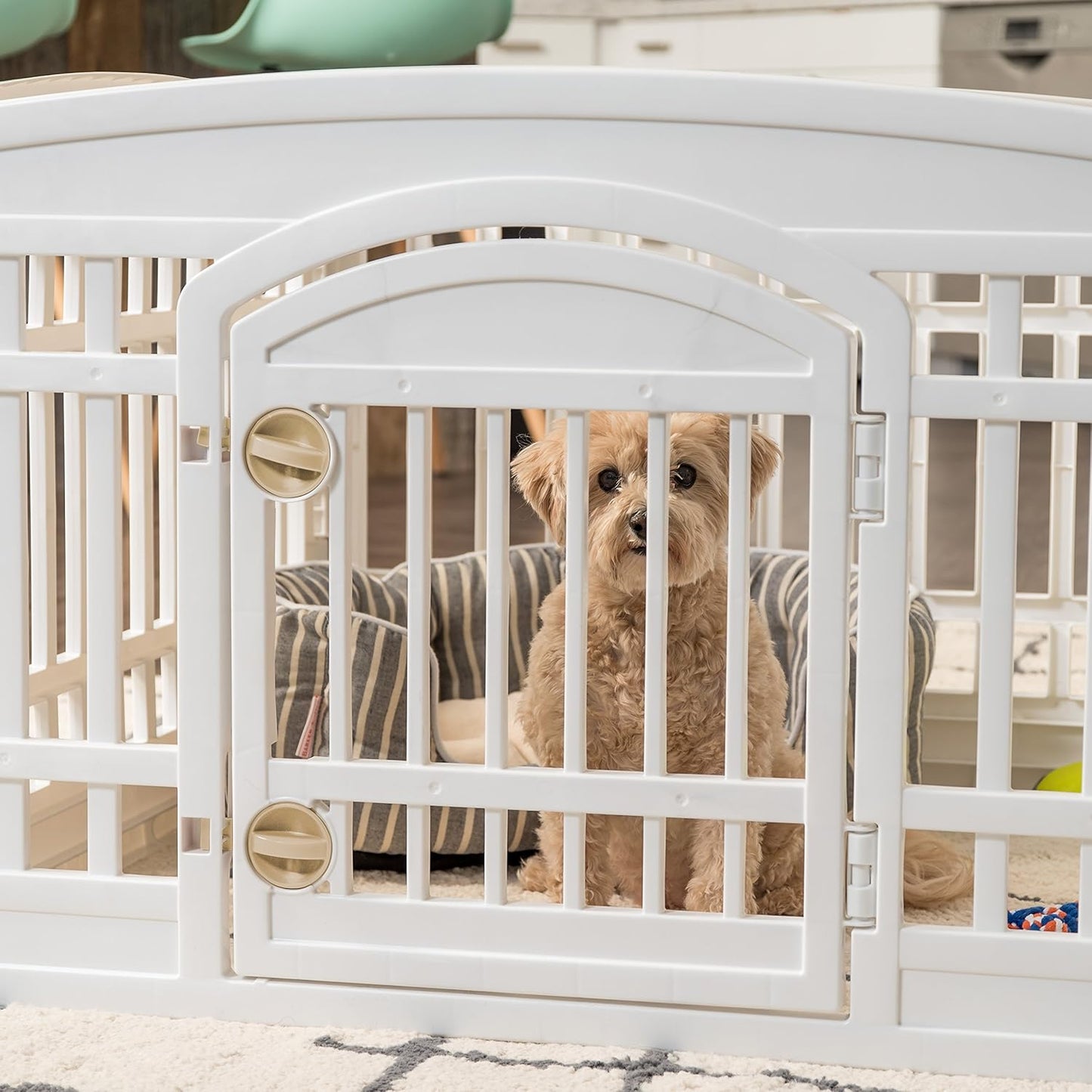 IRIS USA 24" Dog Playpen 4-Panel Pet Exercise Pen with Door Gate 35 x 