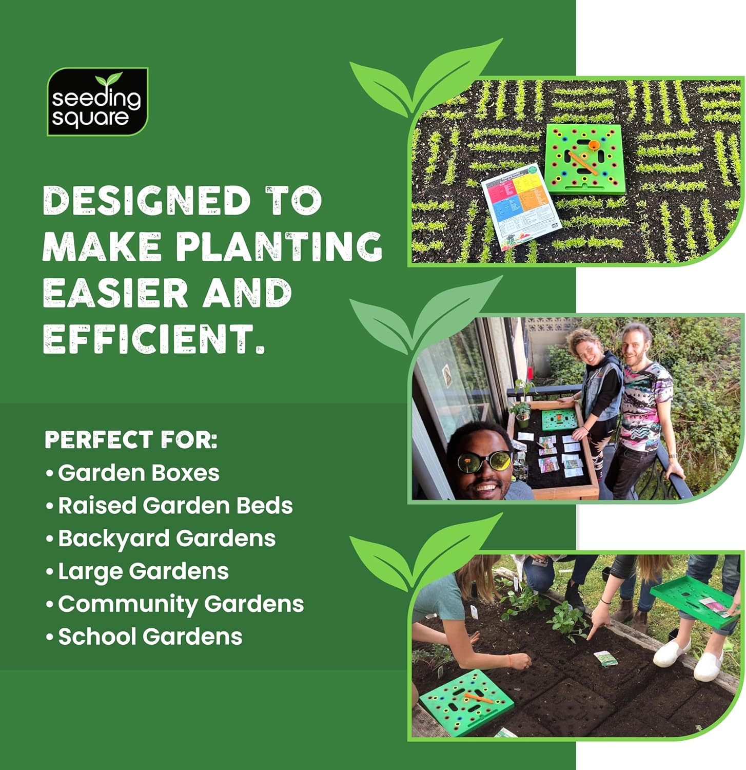 Seeding Square - Patented Seed and Seedling Spacer Tool for Bigger Har