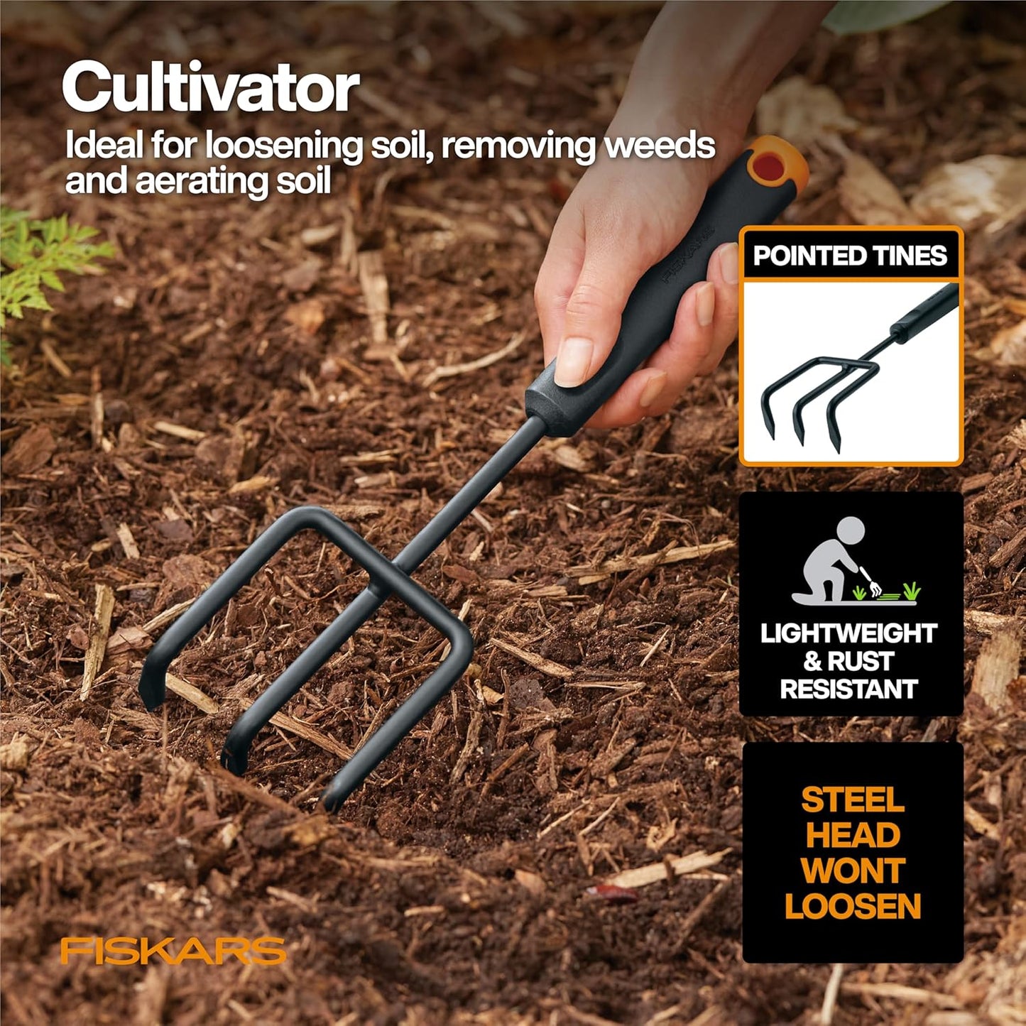 Fiskars Vegetable Gardening Essentials 6-Piece Tool Set for Cultivatin