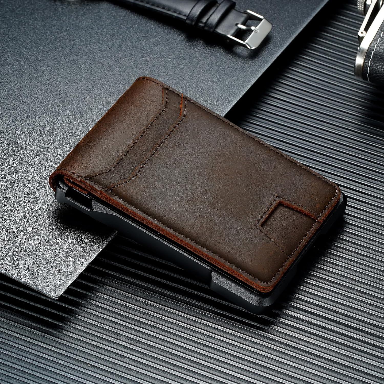 furid Genuine Leather Wallet for Men: Slim RFID Minimalist Wallets wit