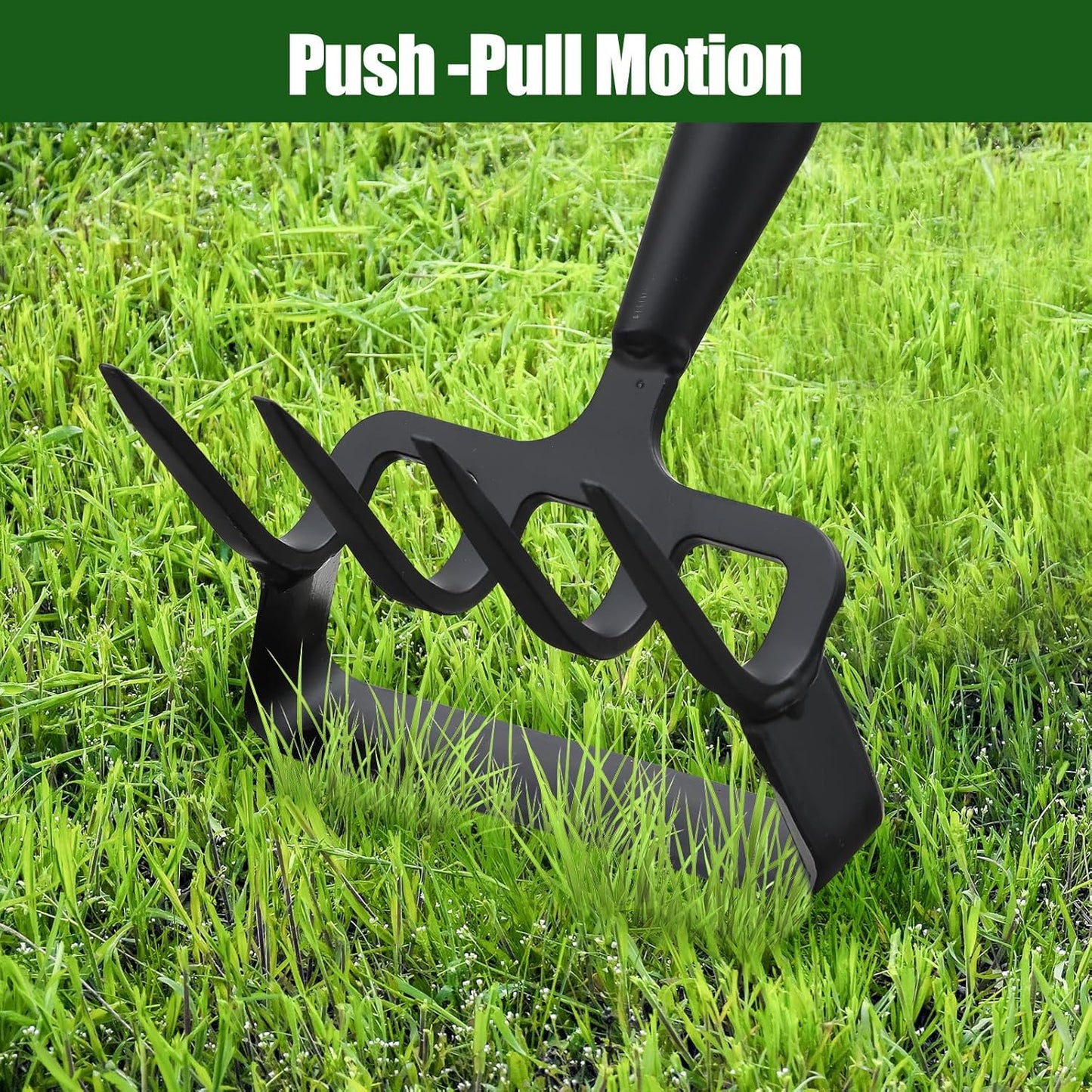 2-in-1 Garden Hoe Tool, Adjustable Length from 37 to 60inch, Ergonomic