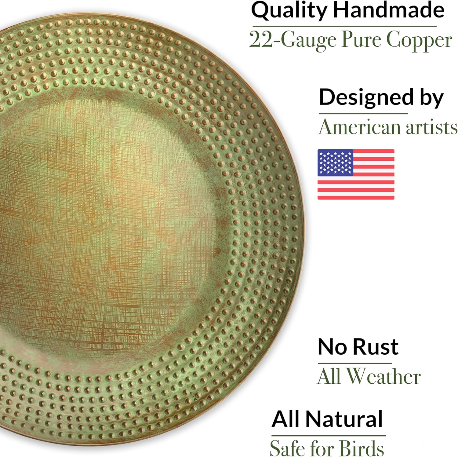 Good Directions Bird Bath Basin for Outside Backyard, Outdoor, Patio, 