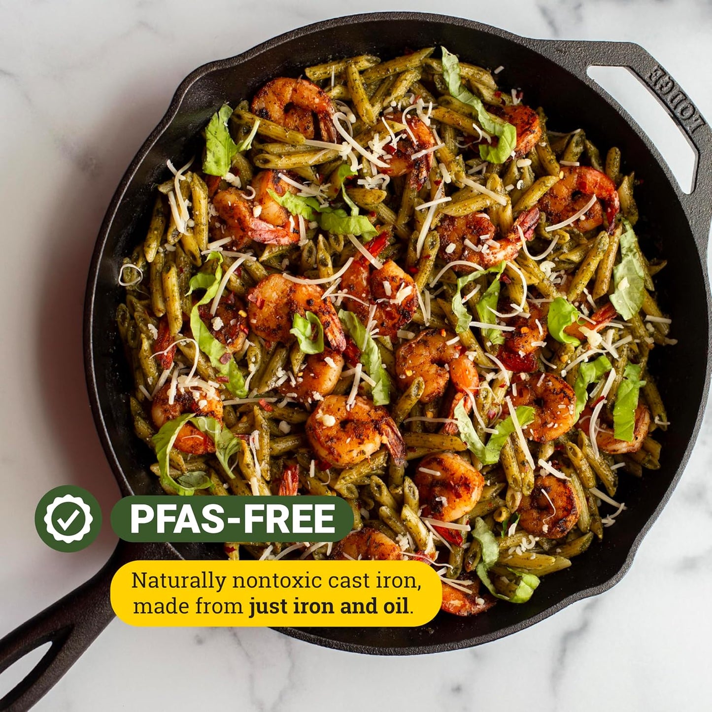Lodge Seasoned Cast Iron Skillet Set - PFAS-Free, Non-Toxic Cookware -