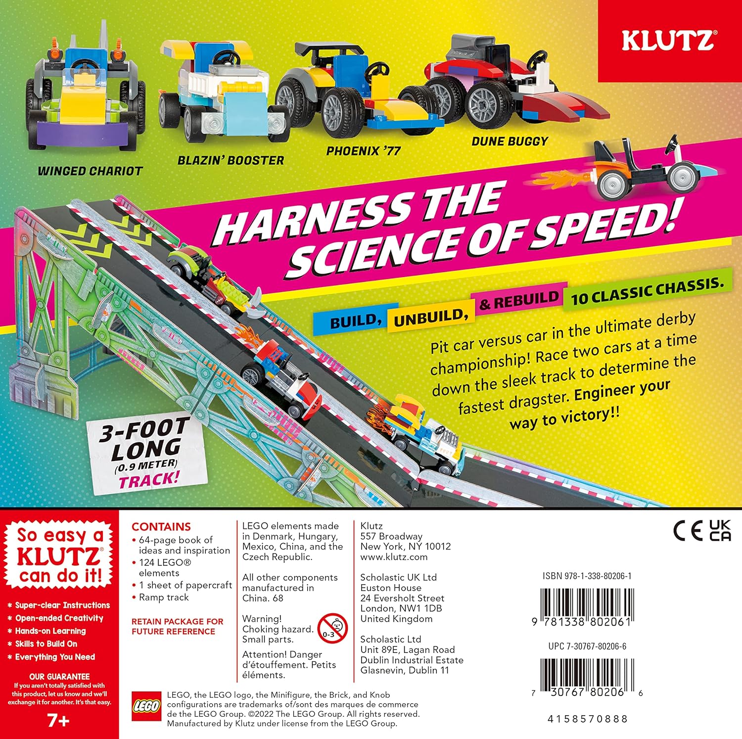 KLUTZ Lego Race Cars STEM Activity Kit, Small