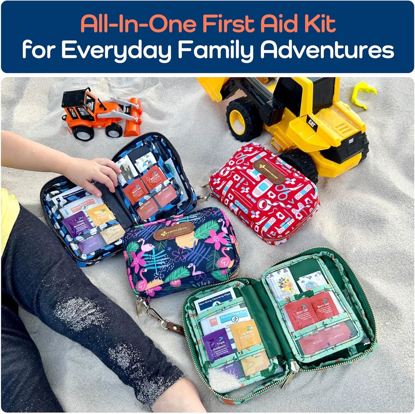 KeepGoing Travel First Aid Kit for Kids – 130 Pc. for Car, Home, Purse