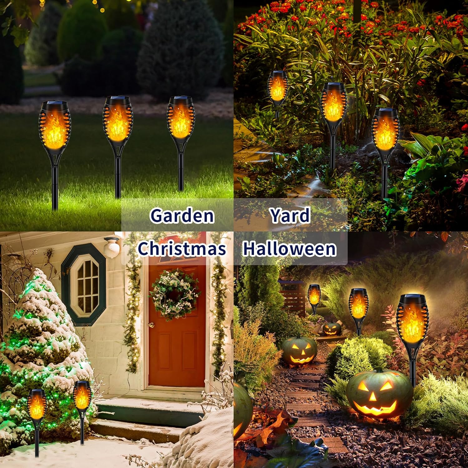 Swingers Solar Lights Outdoor,Solar Torch Lights with Flickering Flame