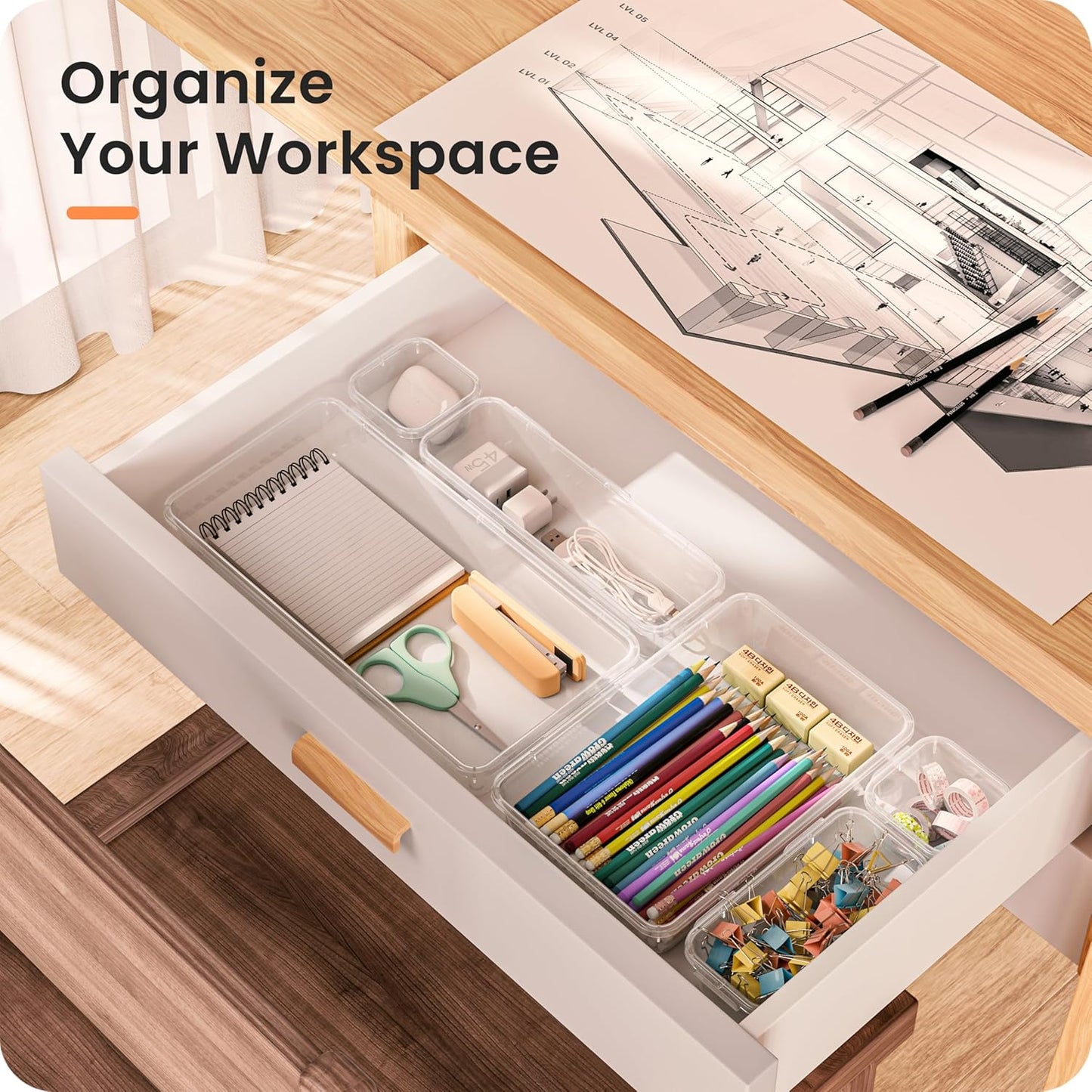 【Military Grade】A-LuGei Drawer Organizer, 【𝟱𝗦𝗶𝘇𝗲】 Makeup organize