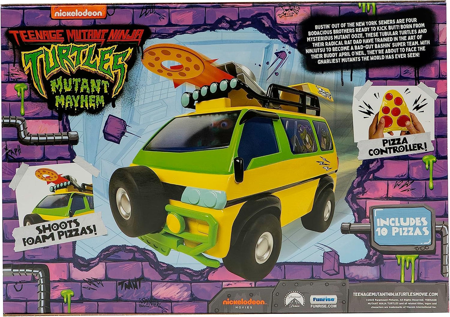 Teenage Mutant Ninja Turtles Toy, Pizza Blaster RC Vehicle with 6 Foam