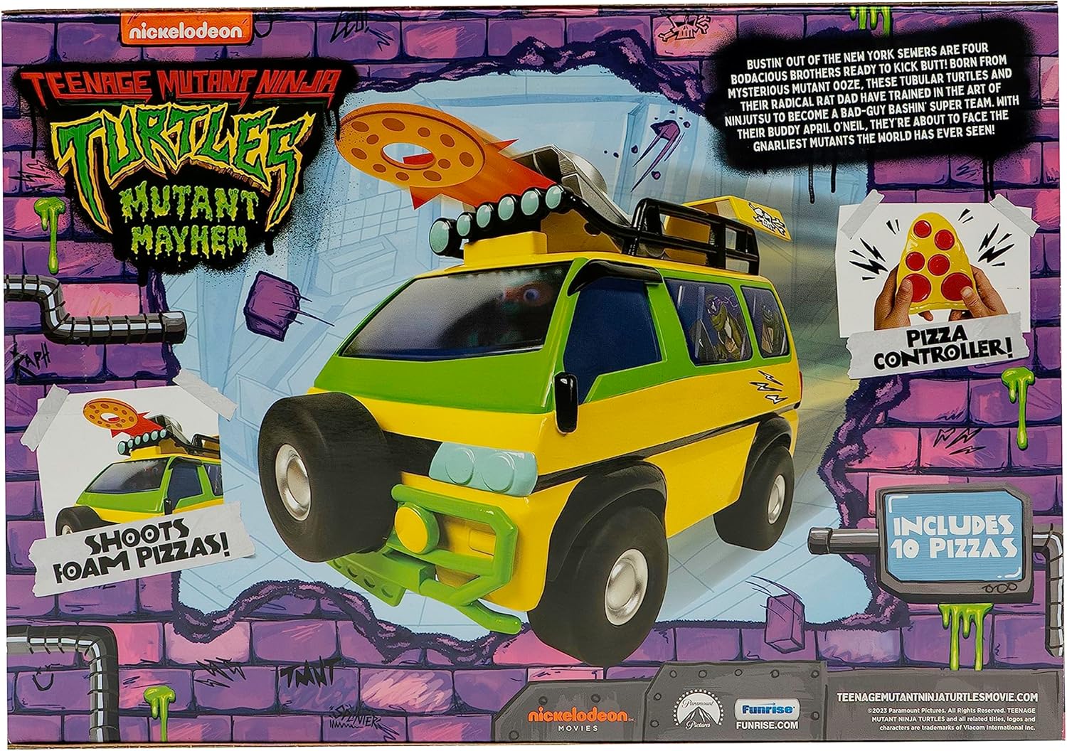 Teenage Mutant Ninja Turtles Toy, Pizza Blaster RC Vehicle with 6 Foam