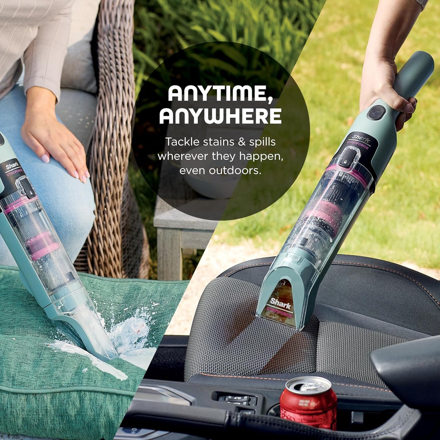 Shark StainForce Cordless Portable Spot, Stain, & Odor Remover System for Carpets, Area Rugs, Upholstery, Stairs, with Storage Caddy, Accessories, and Full-Size Cleaning Solution, HX101 (New)