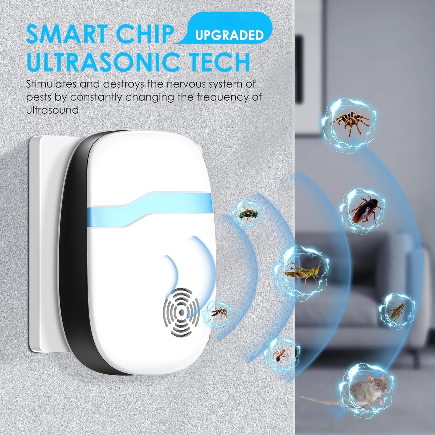 [2026 Upgraded] Ultrasonic Mouse & Pest Indoor Repeller - Stronger Dri
