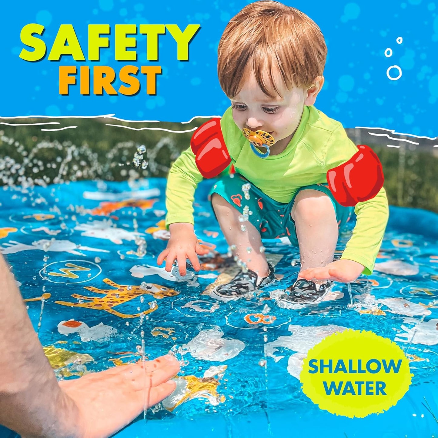 SplashEZ 3-in-1 Splash Pad, Sprinkler for Kids & Baby Pool for Learnin