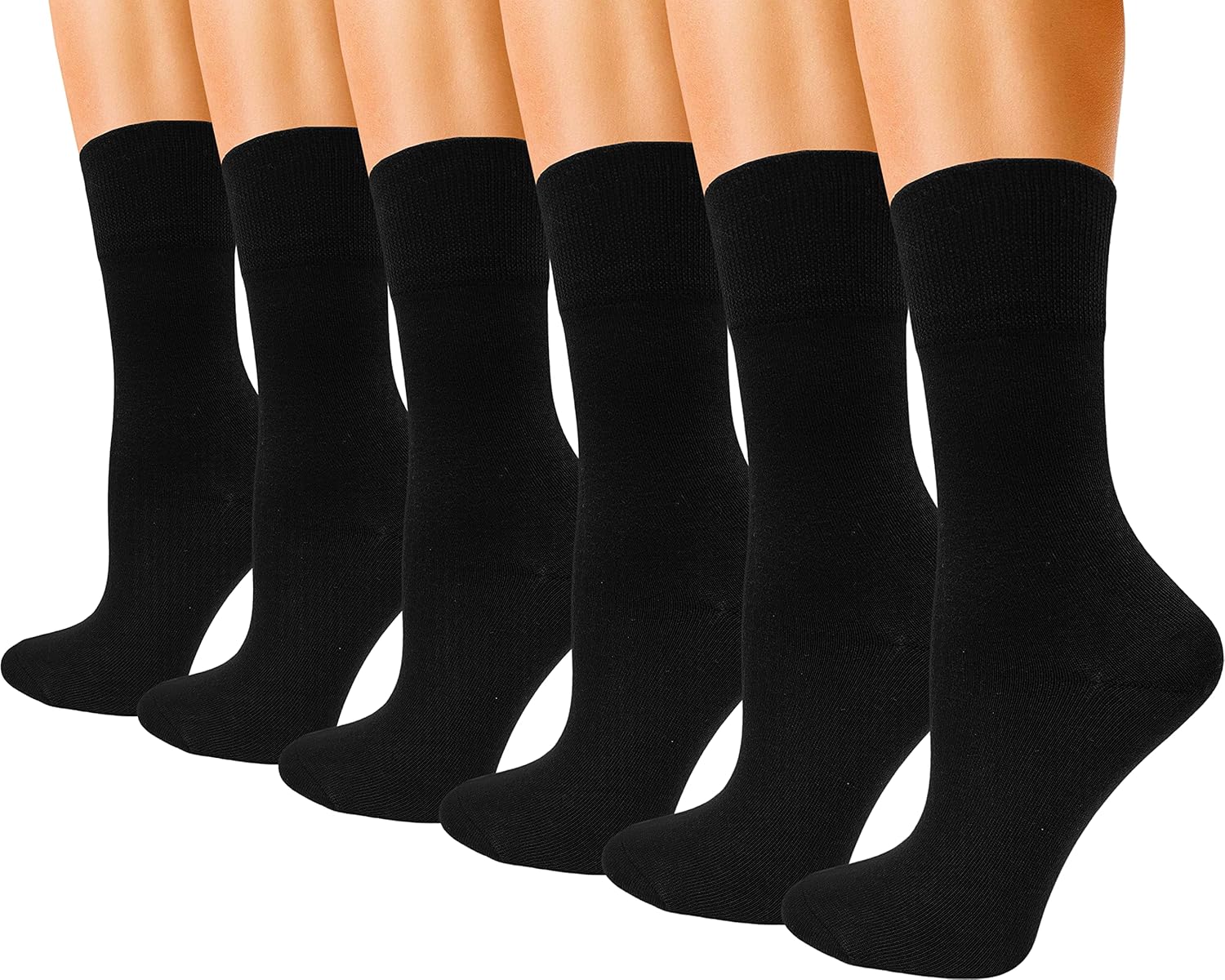 Winterlace Womens Soft Bamboo Rayon Viscose Dress Socks, 6 Pairs Trous