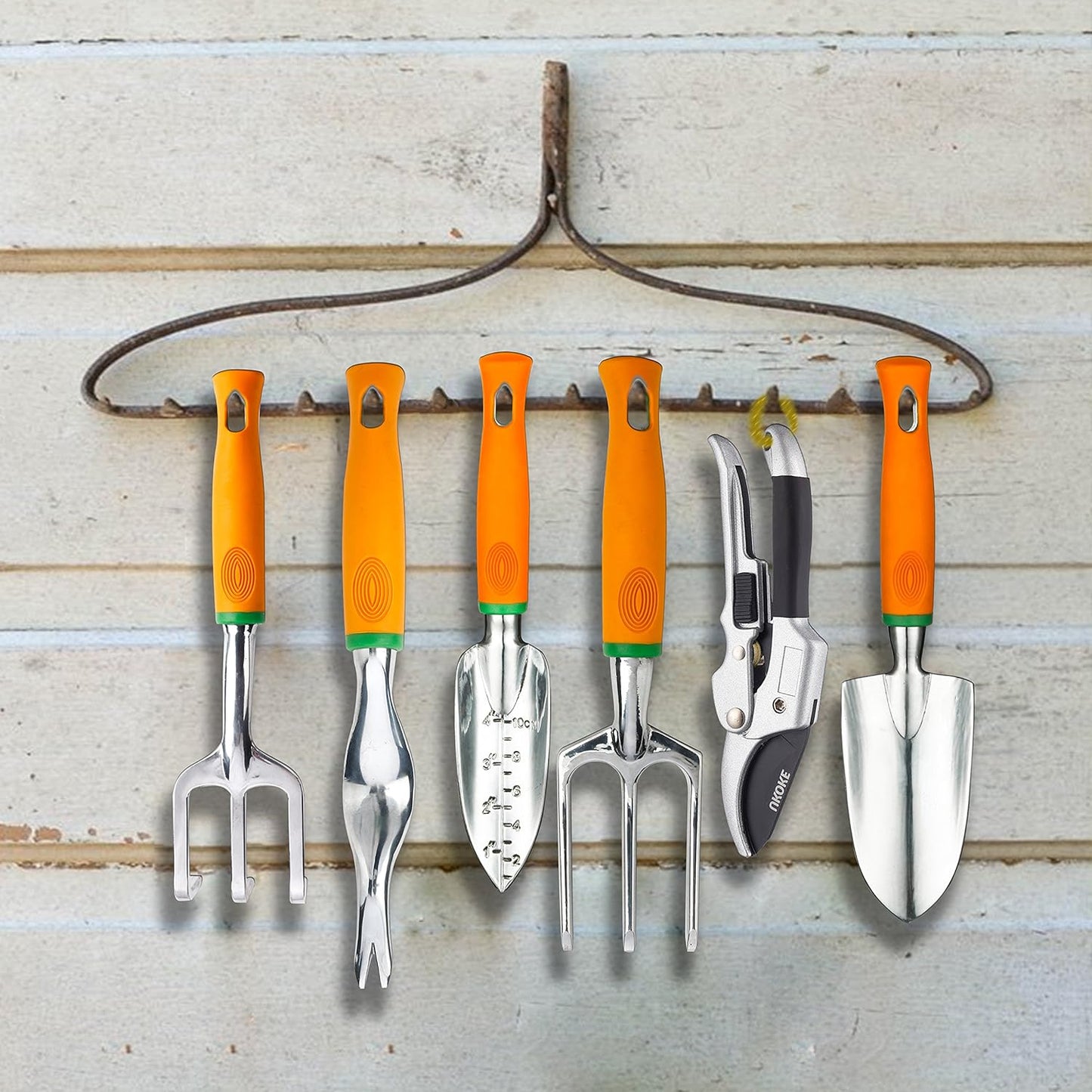 UKOKE Garden Tool Set, 12 Piece Aluminum Hand Tool Kit, Garden Canvas 