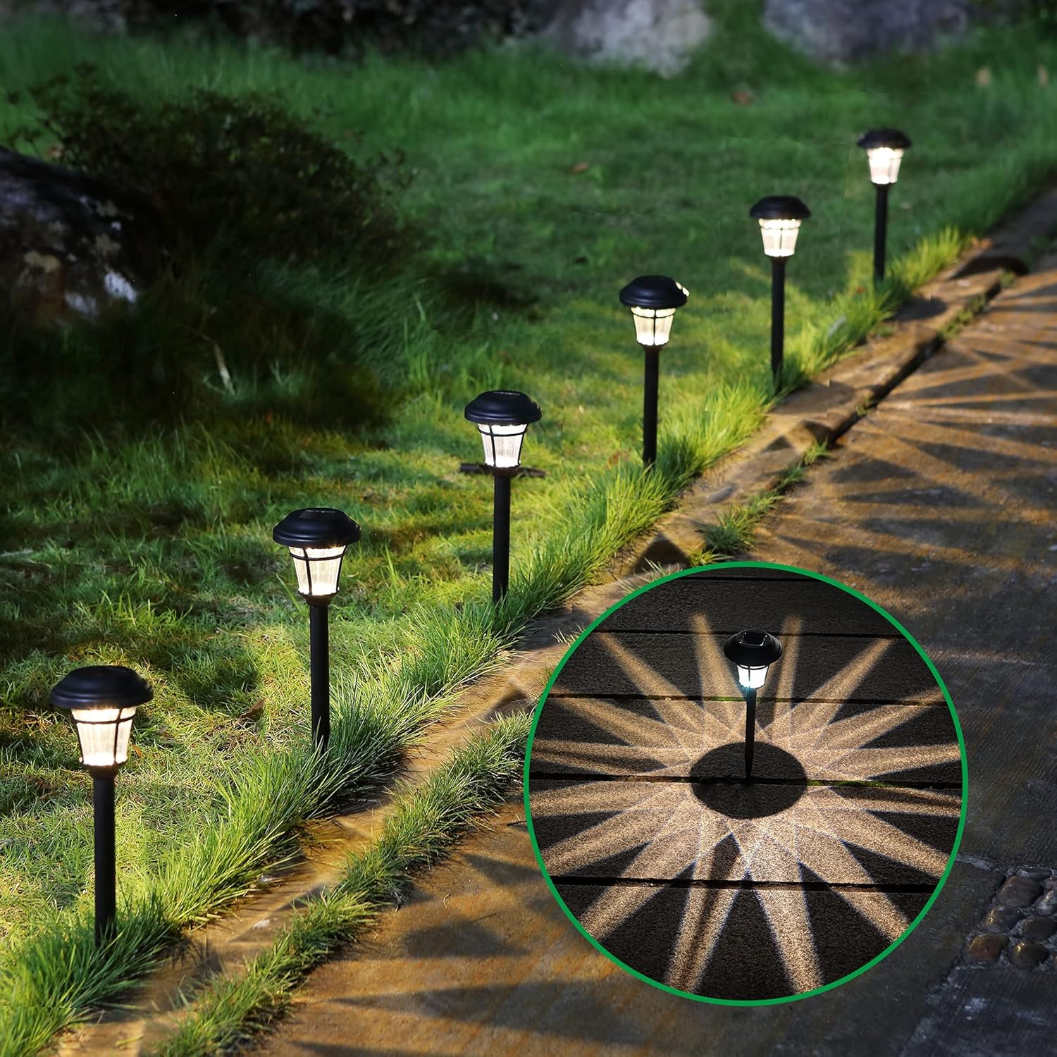 MAGGIFT 12 Pack Solar Pathway Lights Outdoor Solar Garden Lights for P