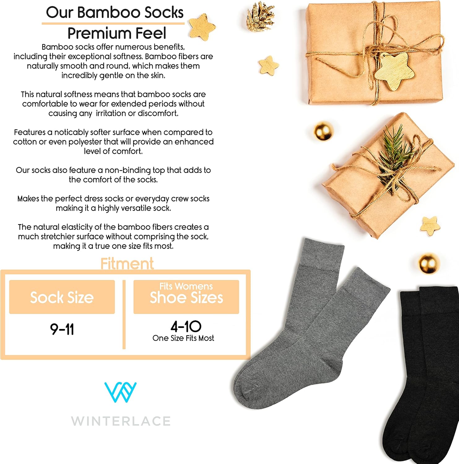 Winterlace Womens Soft Bamboo Rayon Viscose Dress Socks, 6 Pairs Trous