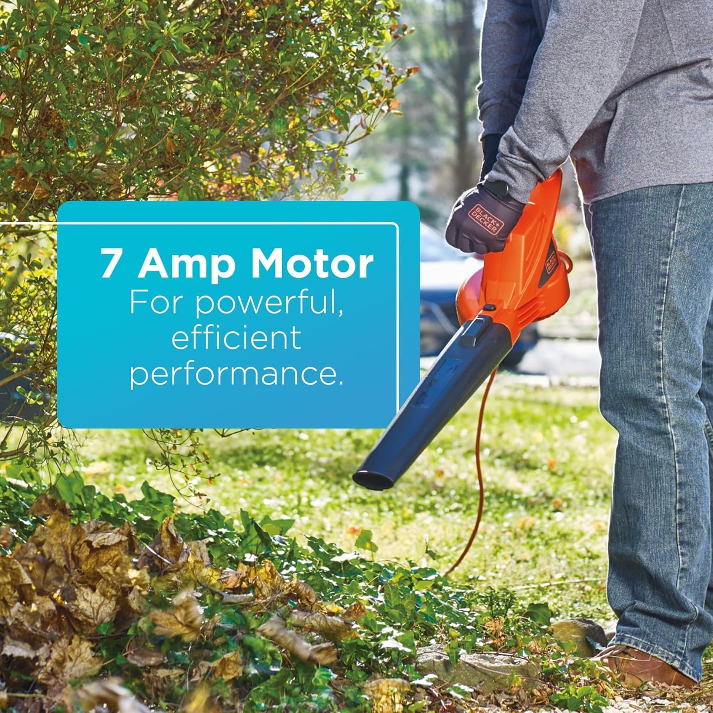 BLACK+DECKER Electric Leaf Blower, Handheld Blowers for Lawn Care, Lig