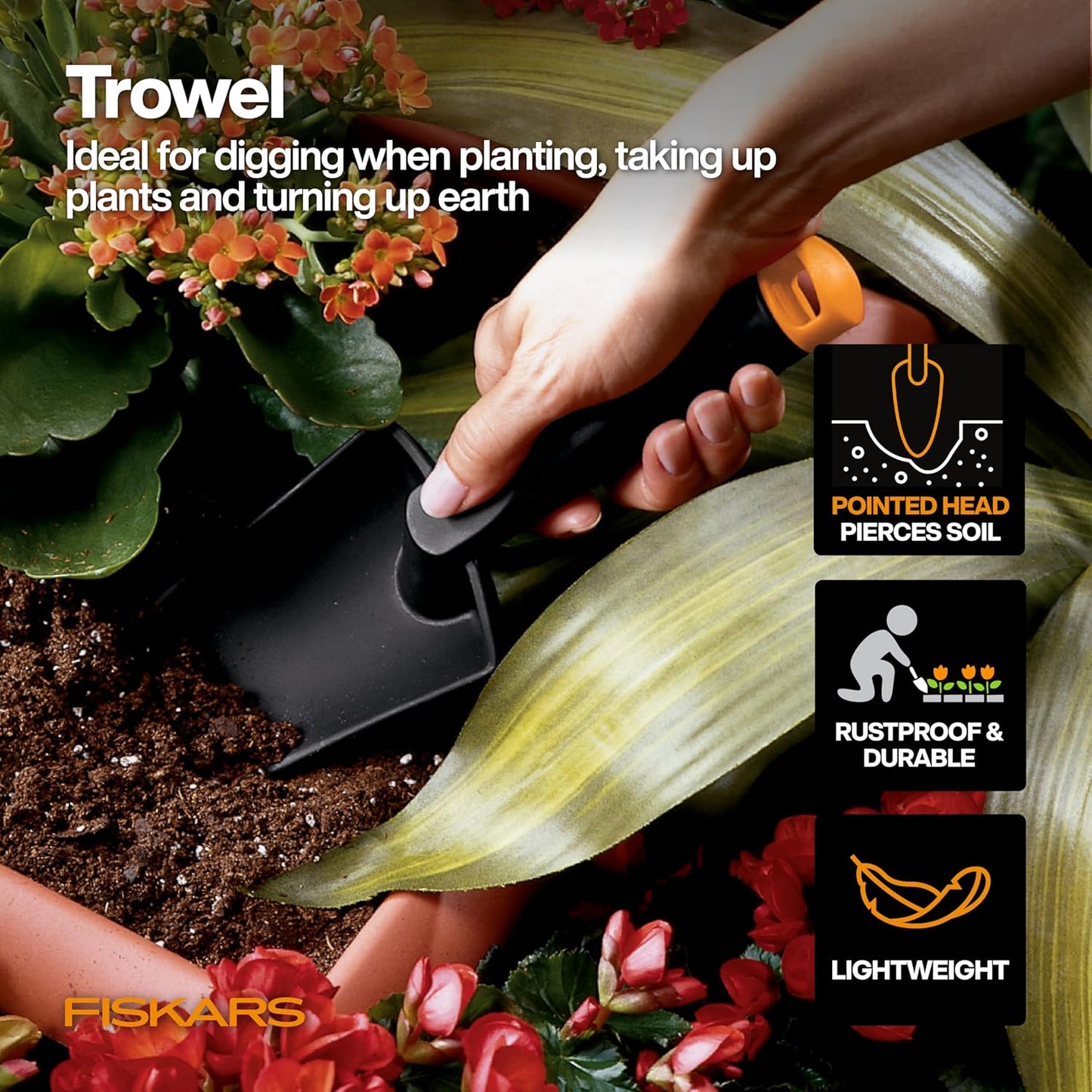 Fiskars Vegetable Gardening Essentials 6-Piece Tool Set for Cultivatin