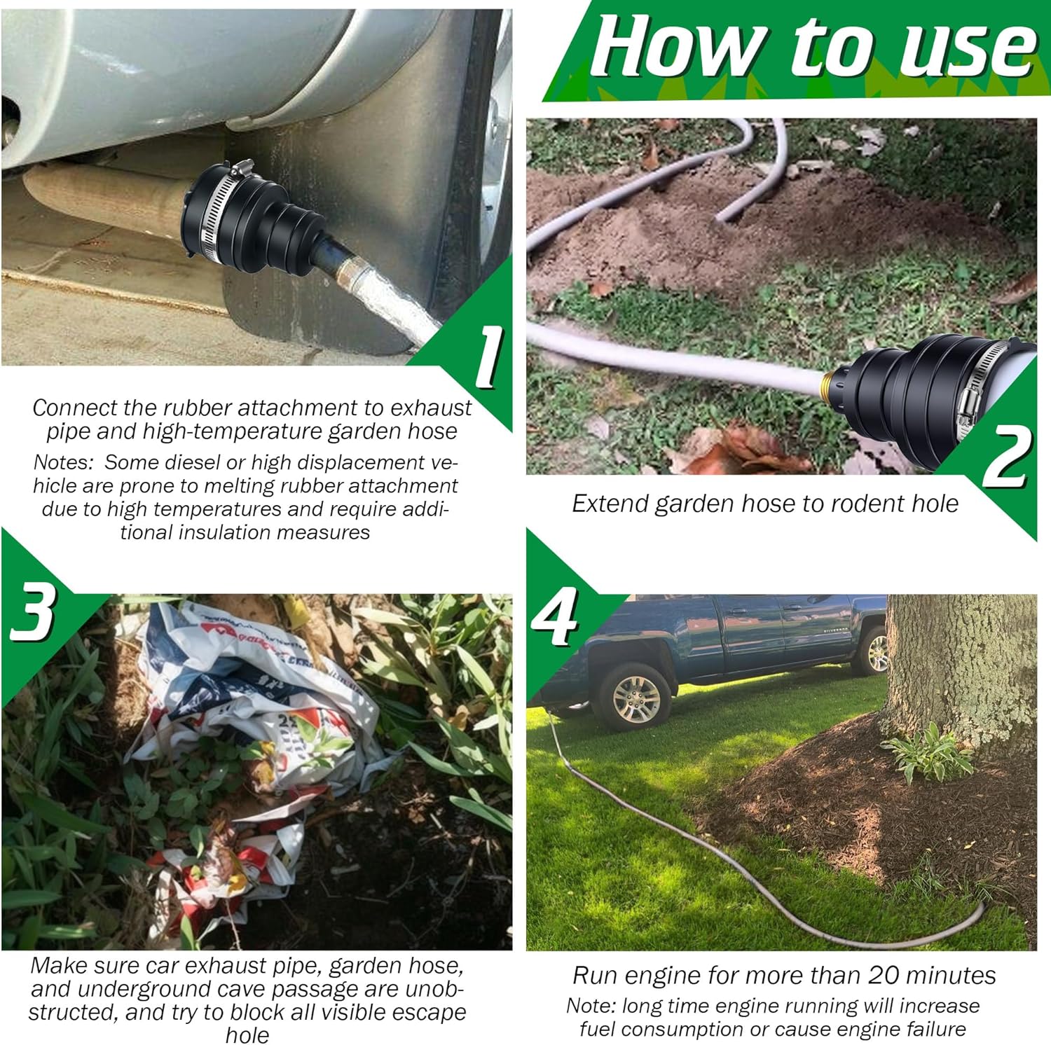 Qualirey 1 Pack Pest Control Exhaust Pipe Attachment Transport Exhaust