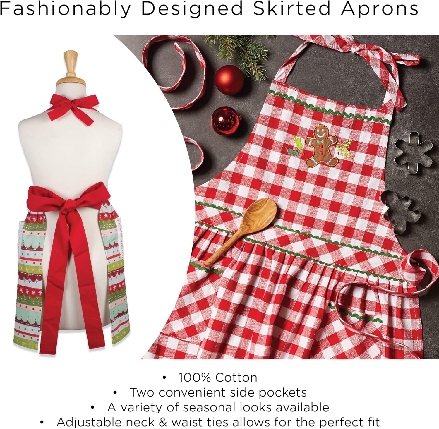 DII Women's Fall & Thanksgiving Kitchen Apron, Adjustable Long Waist T