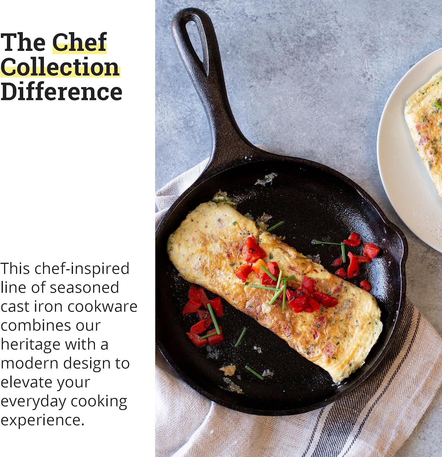 Lodge 8" Cast Iron Skillet - Chef Collection - Perfect Sear - Ergonomi