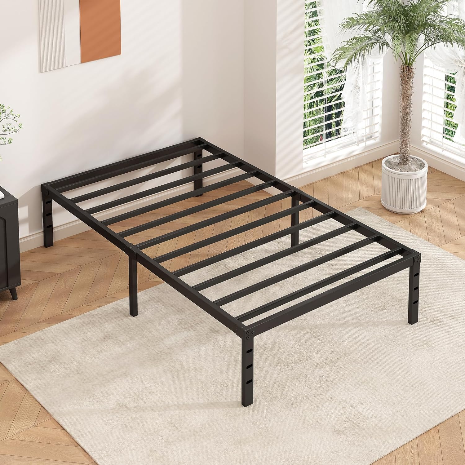 Metal Platform Bed Frame 14 Inch Tall,No Box Spring Needed,Twin Size B