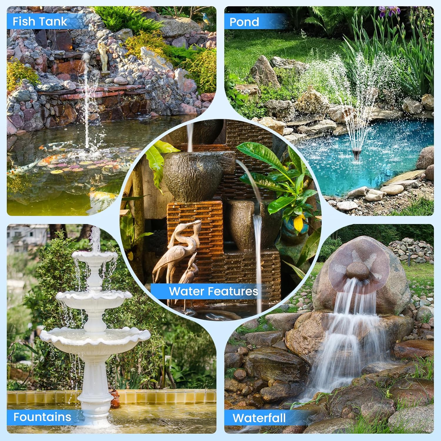 POPOSOAP Pond Filter with 12W Solar Fountain Pump, Solar Pond Filter w
