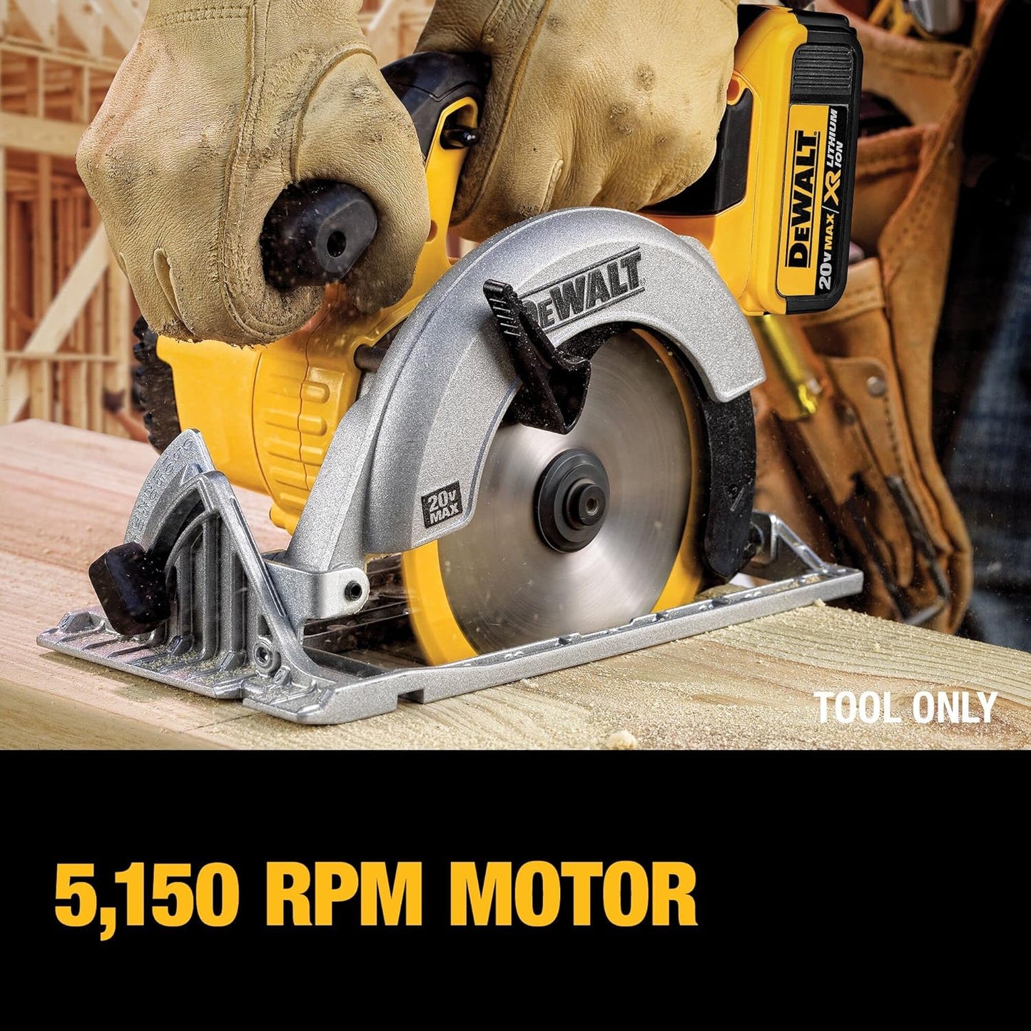 DEWALT 20V MAX Circular Saw, Cordless Sidewinder Style Portable, 6-1/2