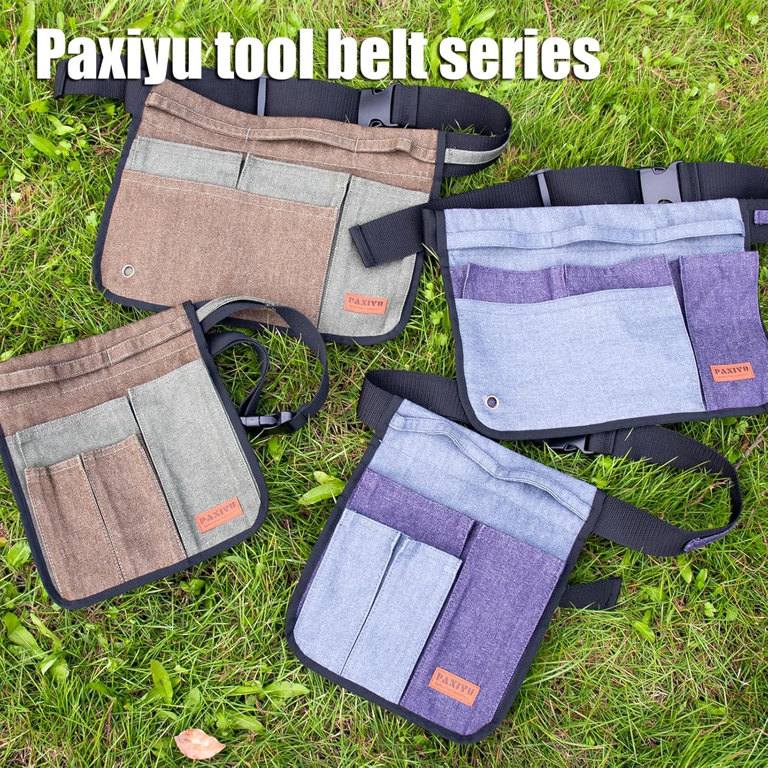 Garden Tool Belt for Men & Women, Denim Slim 4-Pocket Adjustable Garde