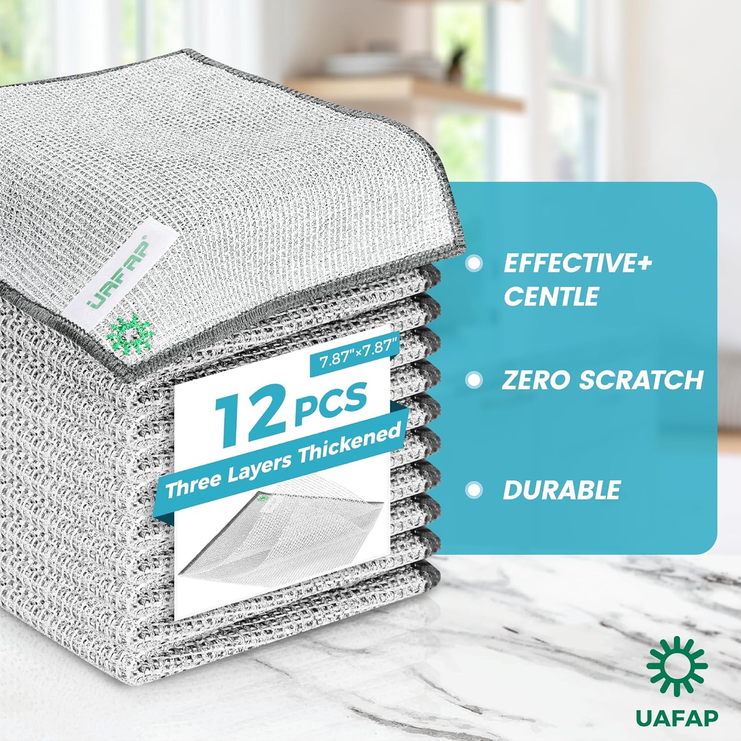 12 PCS Non Scratch Wire Dishcloth, Cleans Fast Without Scratching, Sta