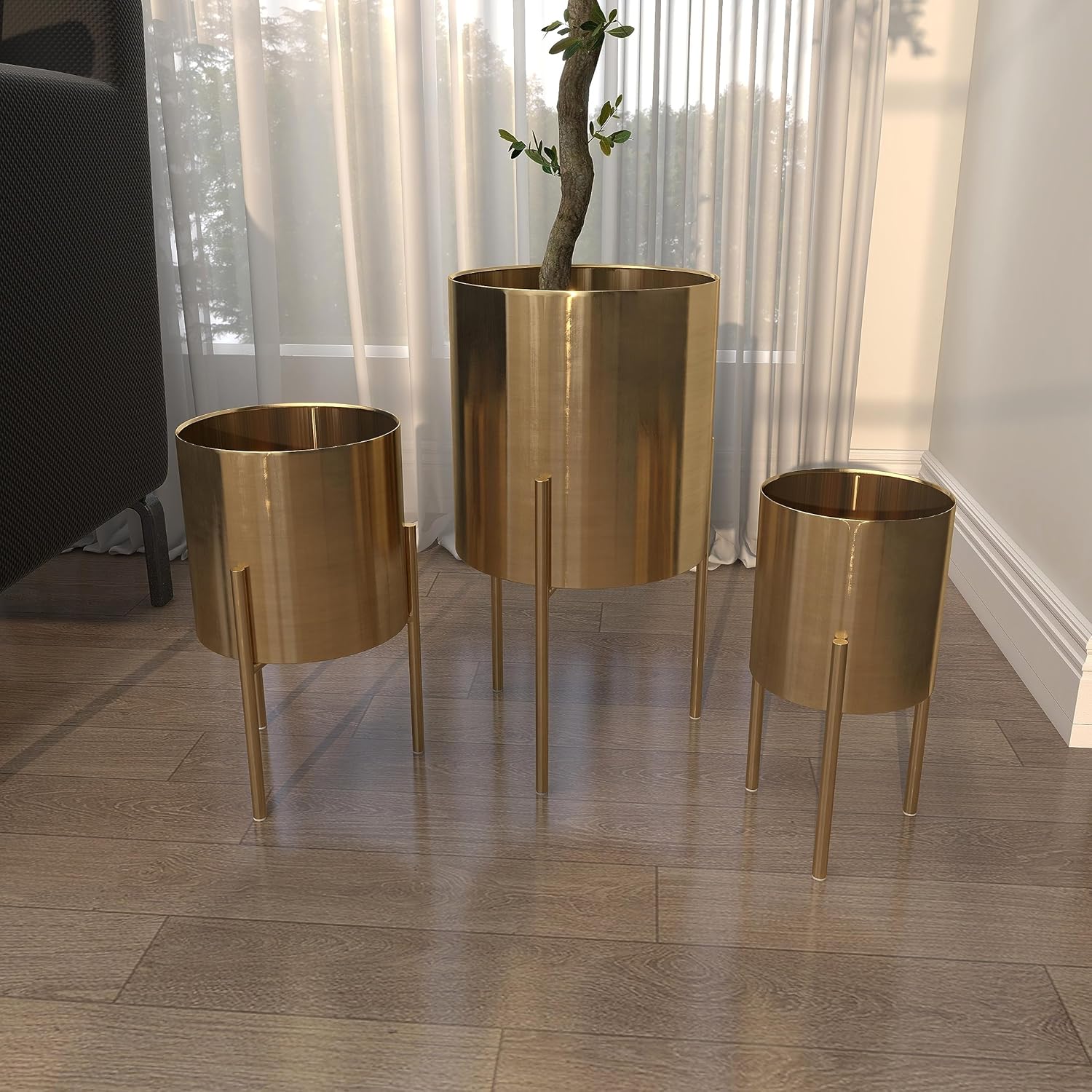 Deco 79 Metal Indoor Outdoor Planter Large Planter Pot with Removable 
