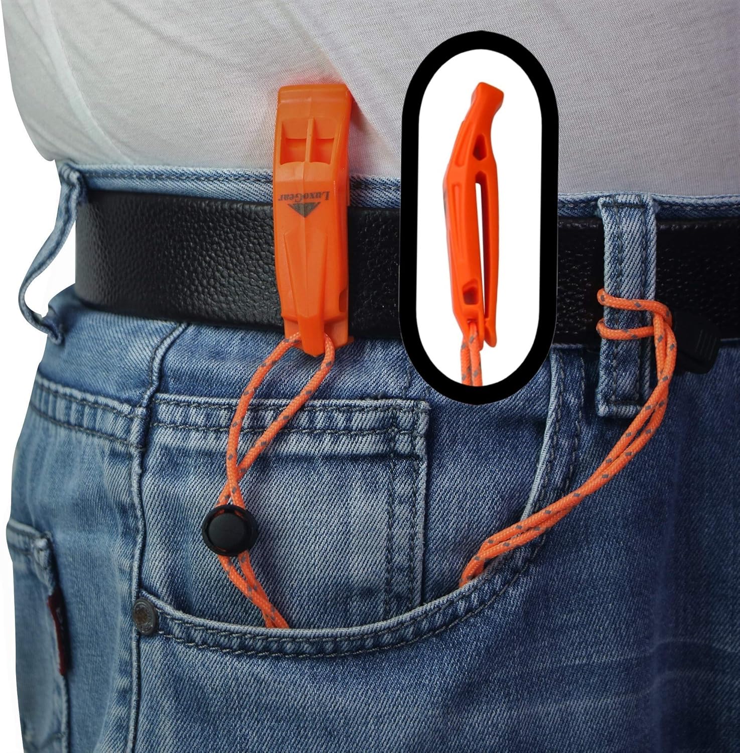 Emergency Whistles with Lanyard Safety Whistle Survival Shrill Loud Bl