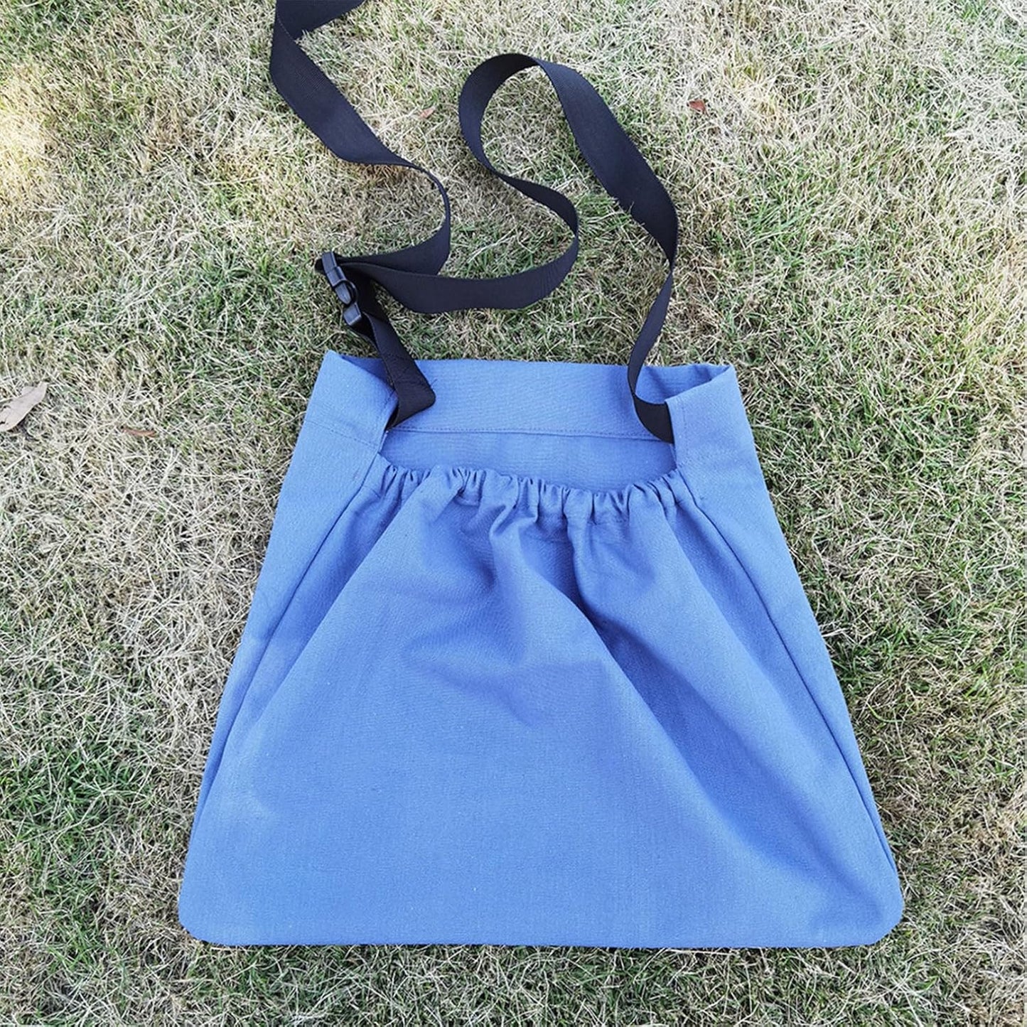 TiaoBug Gardening Apron, Garden Aprons with Pockets & Drawstring Bag, Waterproof Fruit Storage Harvest Picking for Men Blue One Size