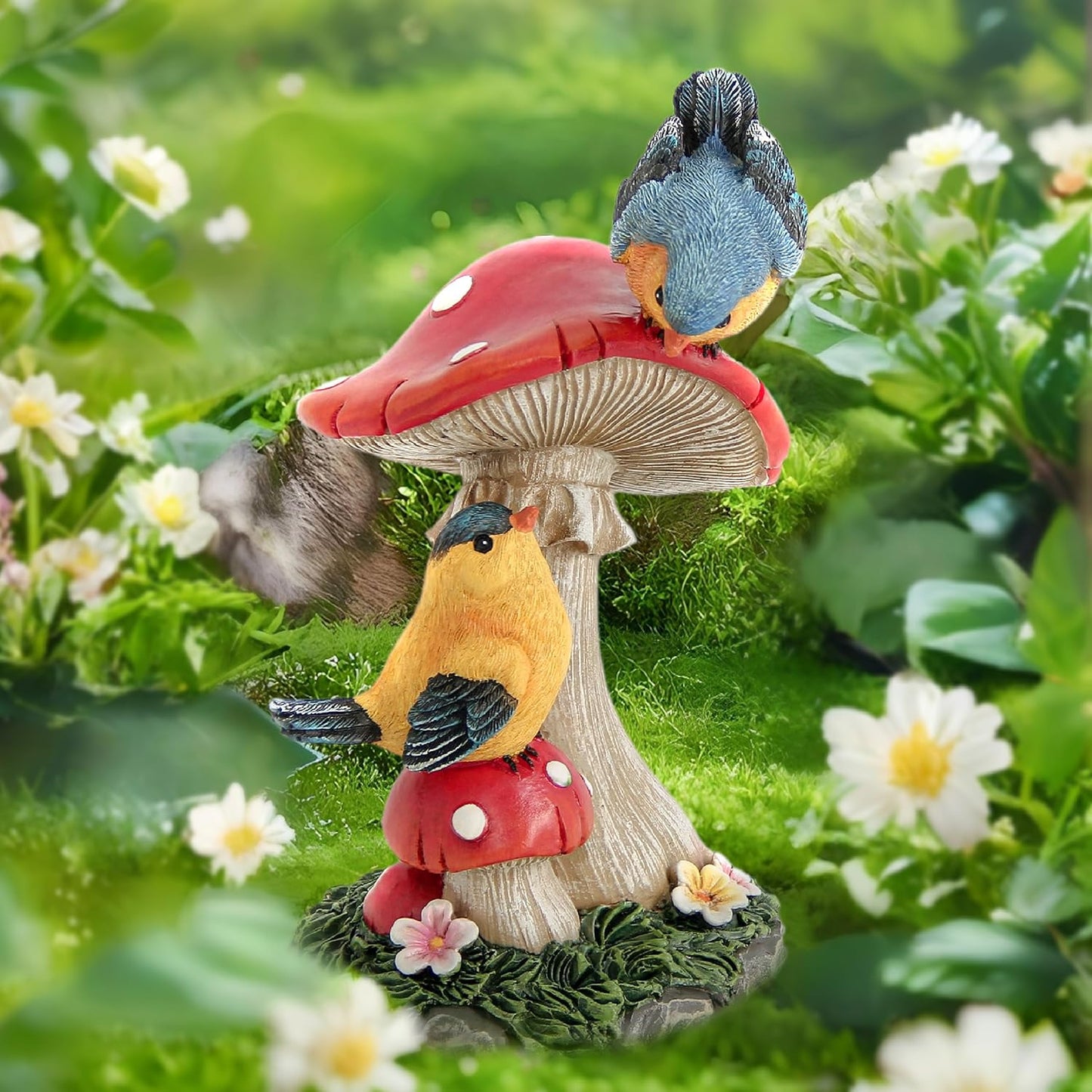 Leekung Bird Garden Statue for Outdoor Decorations,Bird Figurines Mush